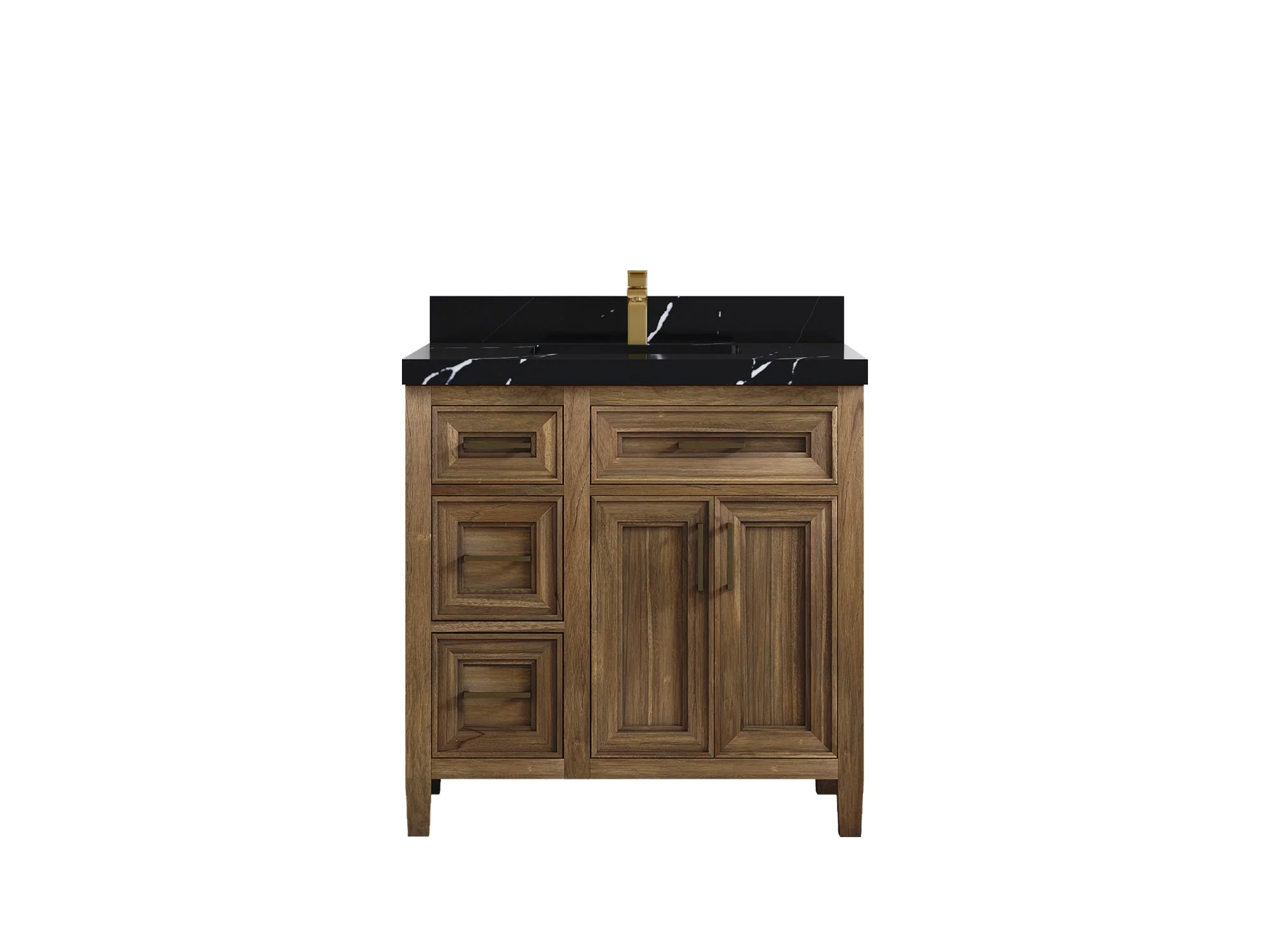 Santa Monica Teak Wood 36 in. W x 22 in. D Center Sink Bathroom Vanity - Image 9
