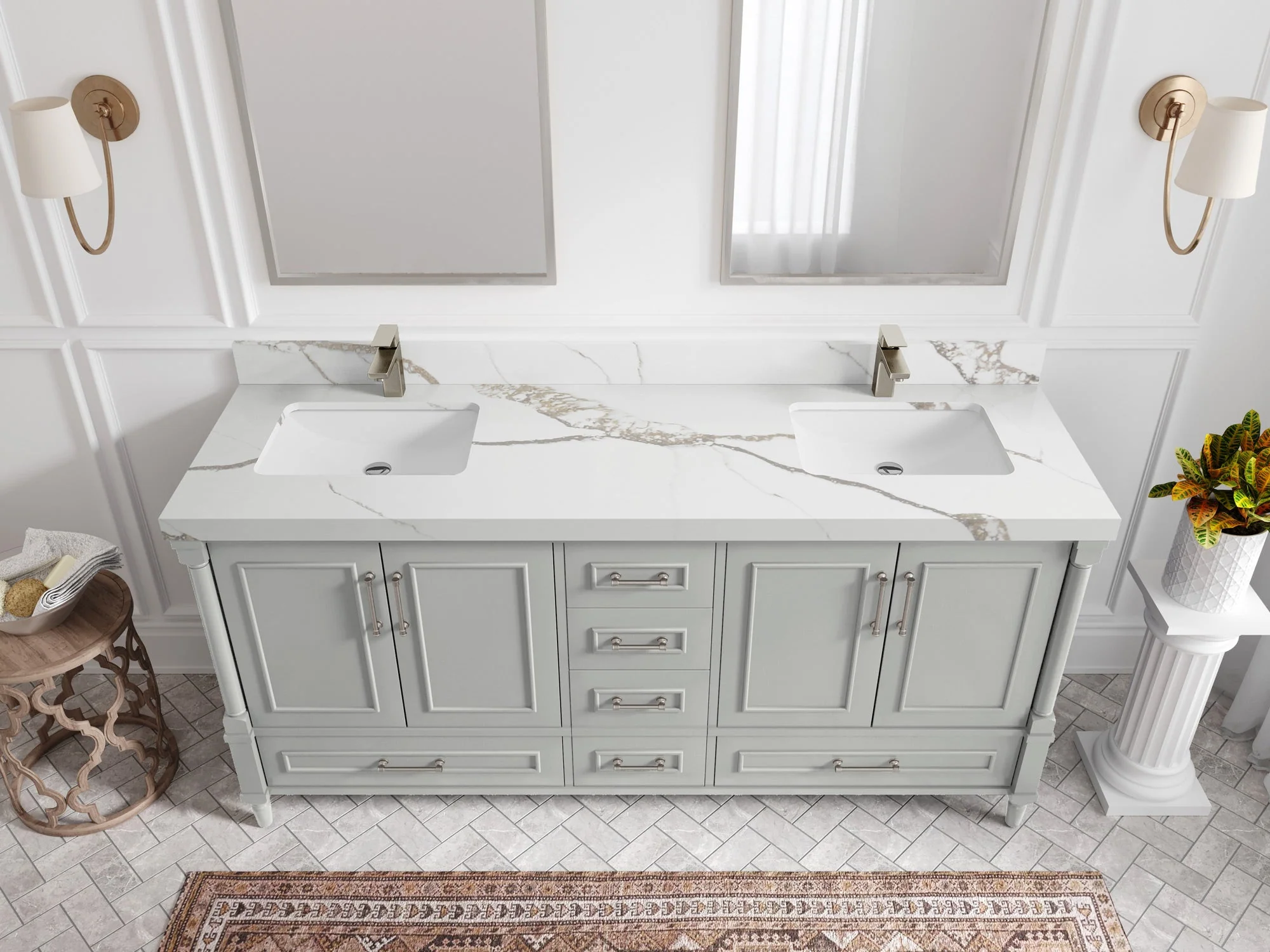 Aberdeen 72 in. W x 22 in. D Double Sink Bathroom Vanity - Image 10