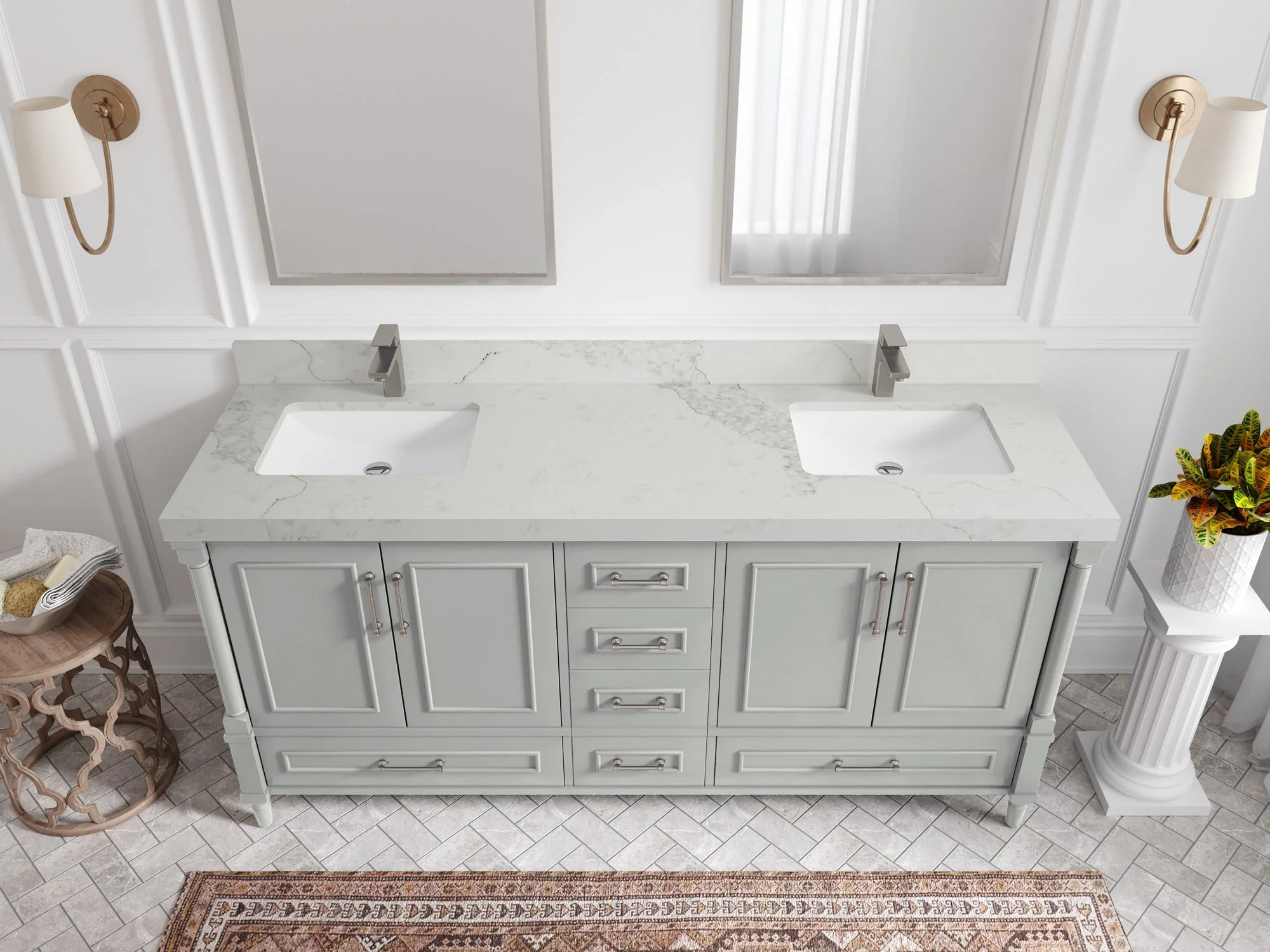 Aberdeen 72 in. W x 22 in. D Double Sink Bathroom Vanity - Image 14