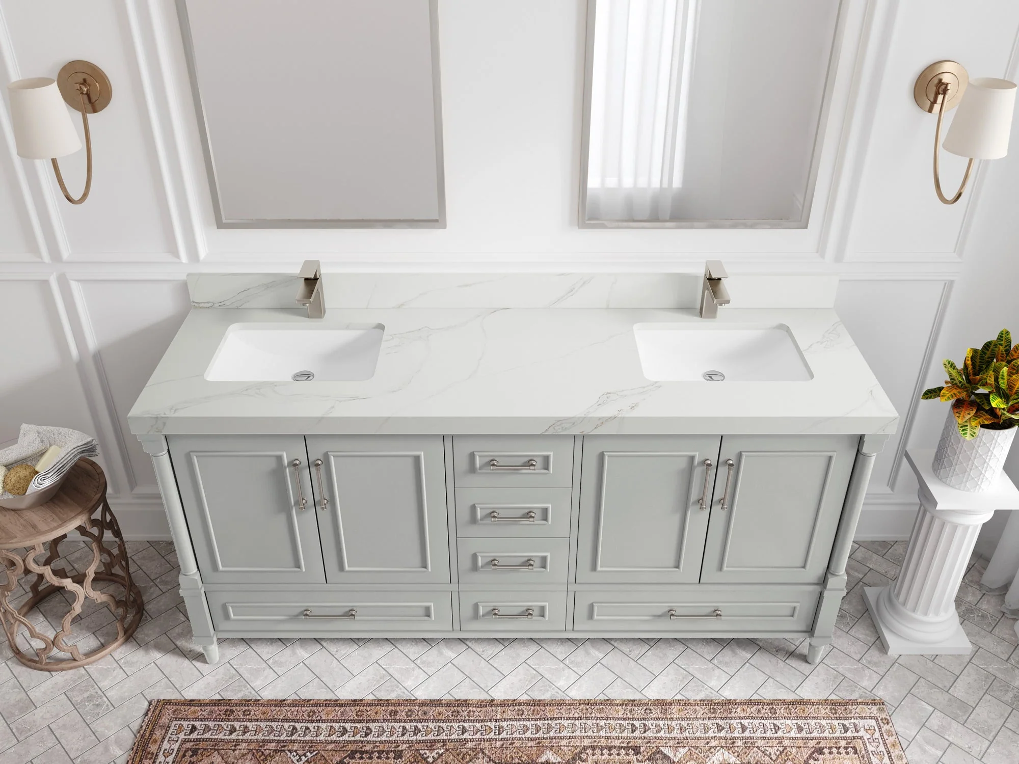 Aberdeen 72 in. W x 22 in. D Double Sink Bathroom Vanity - Image 16