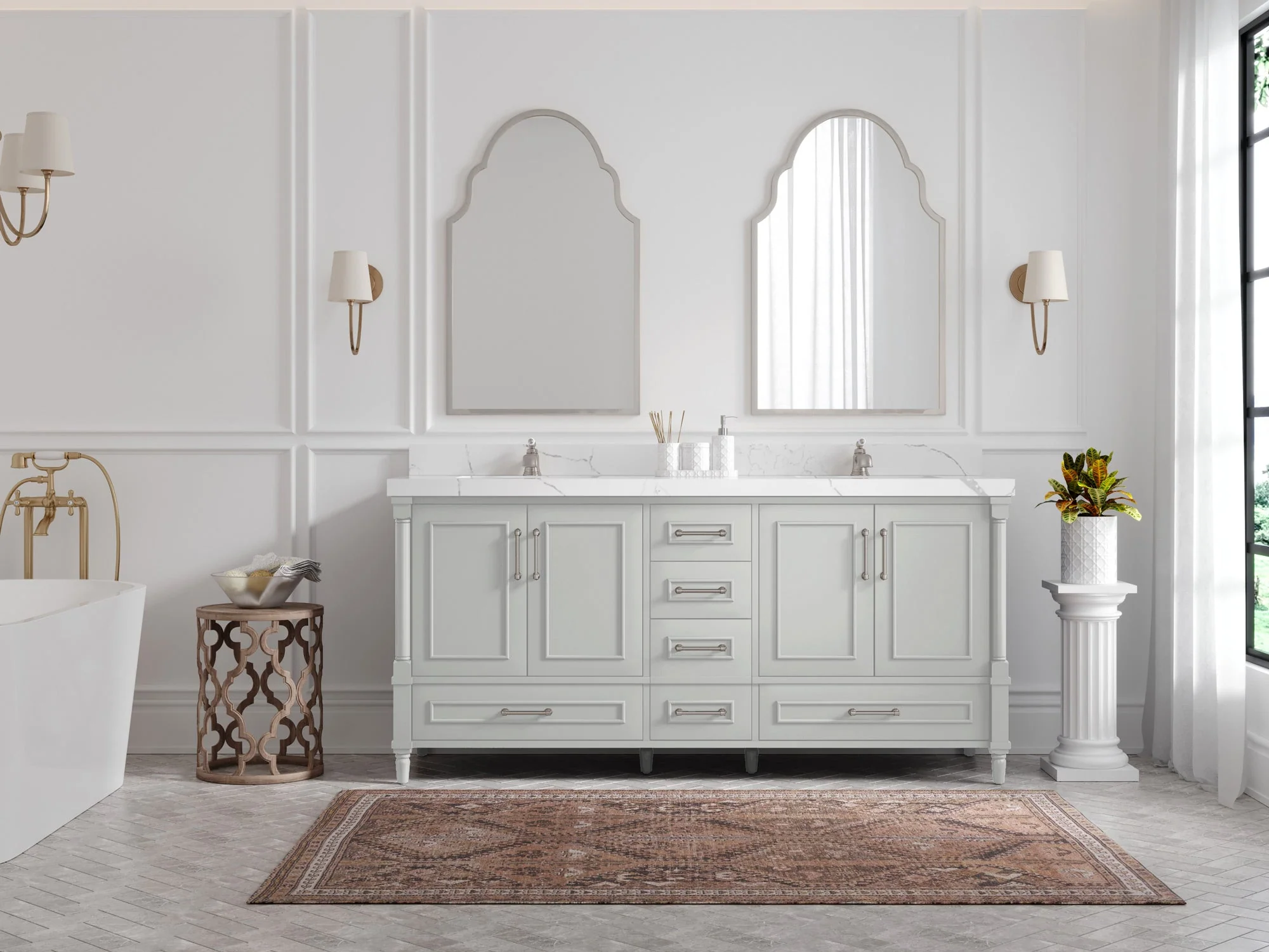 Aberdeen 72 in. W x 22 in. D Double Sink Bathroom Vanity - Image 4