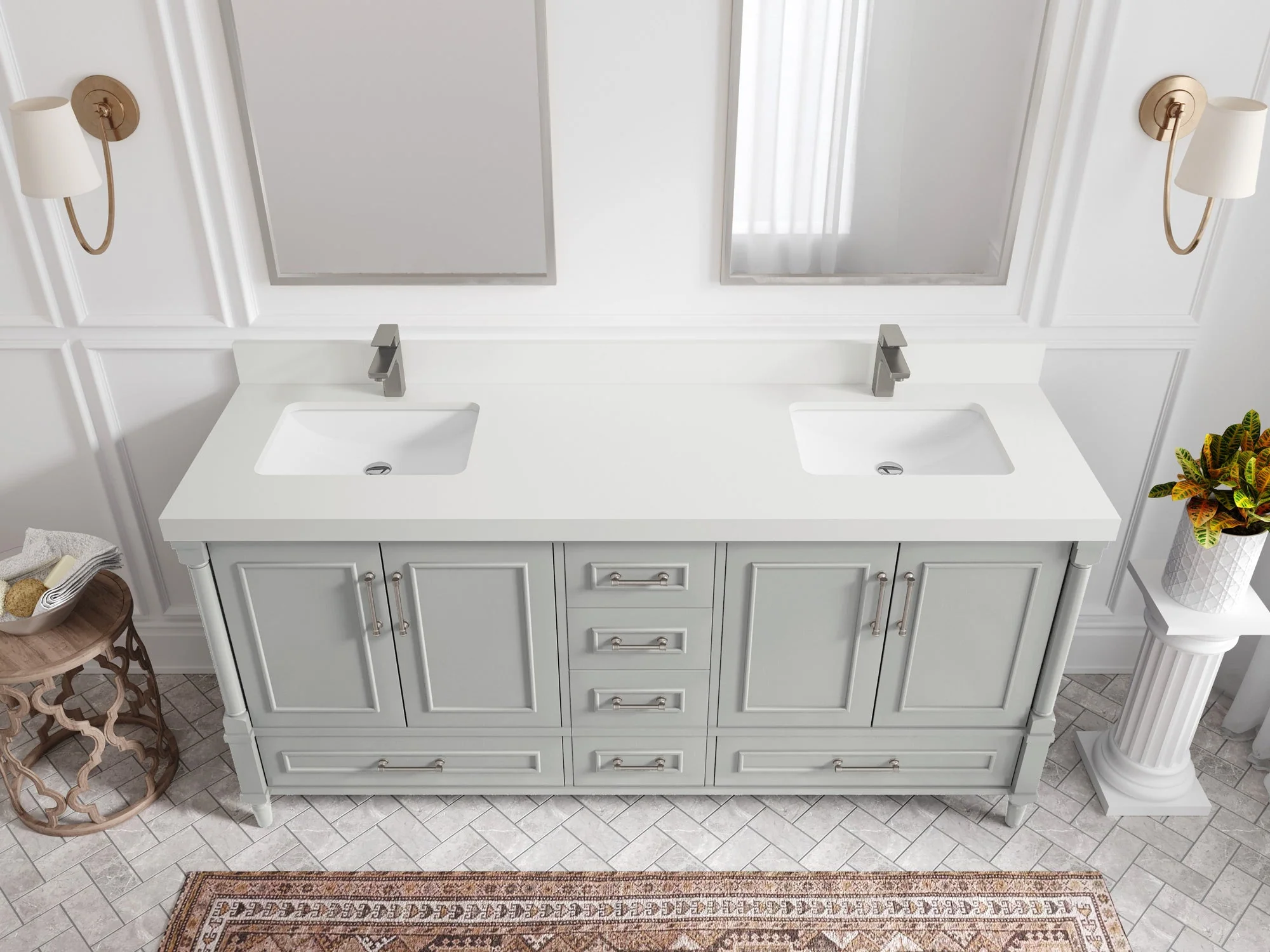 Aberdeen 72 in. W x 22 in. D Double Sink Bathroom Vanity - Image 42