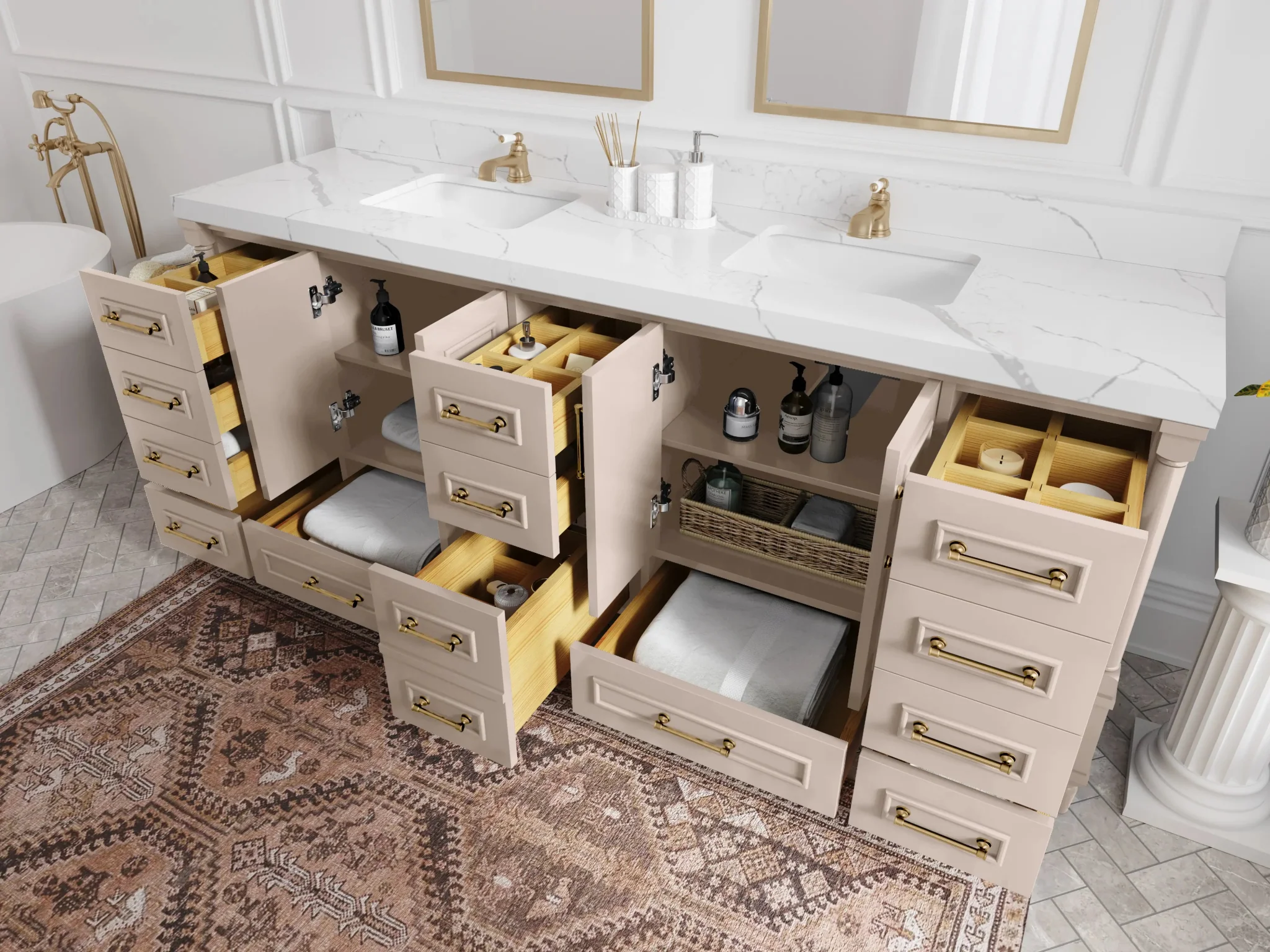 Aberdeen 84 in. W x 22 in. D Double Sink Bathroom Vanity - Image 3
