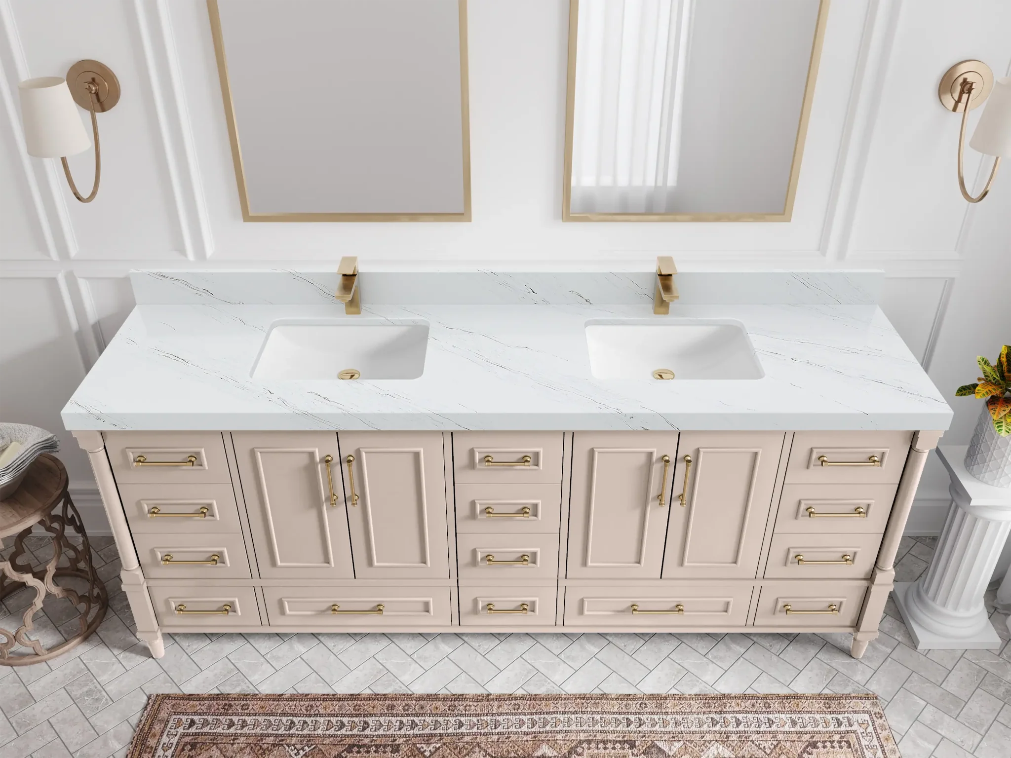 Aberdeen 84 in. W x 22 in. D Double Sink Bathroom Vanity - Image 35