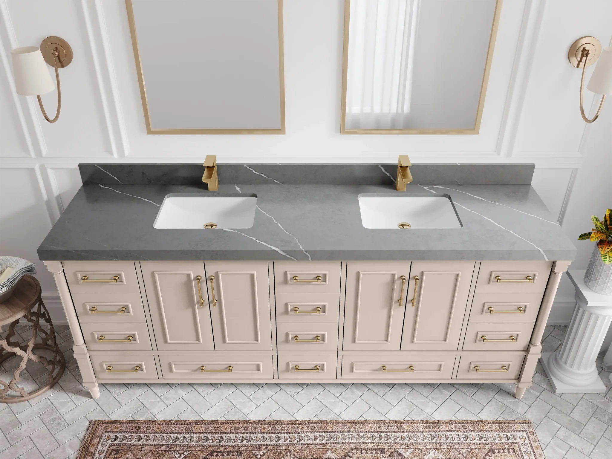 Aberdeen 84 in. W x 22 in. D Double Sink Bathroom Vanity - Image 37