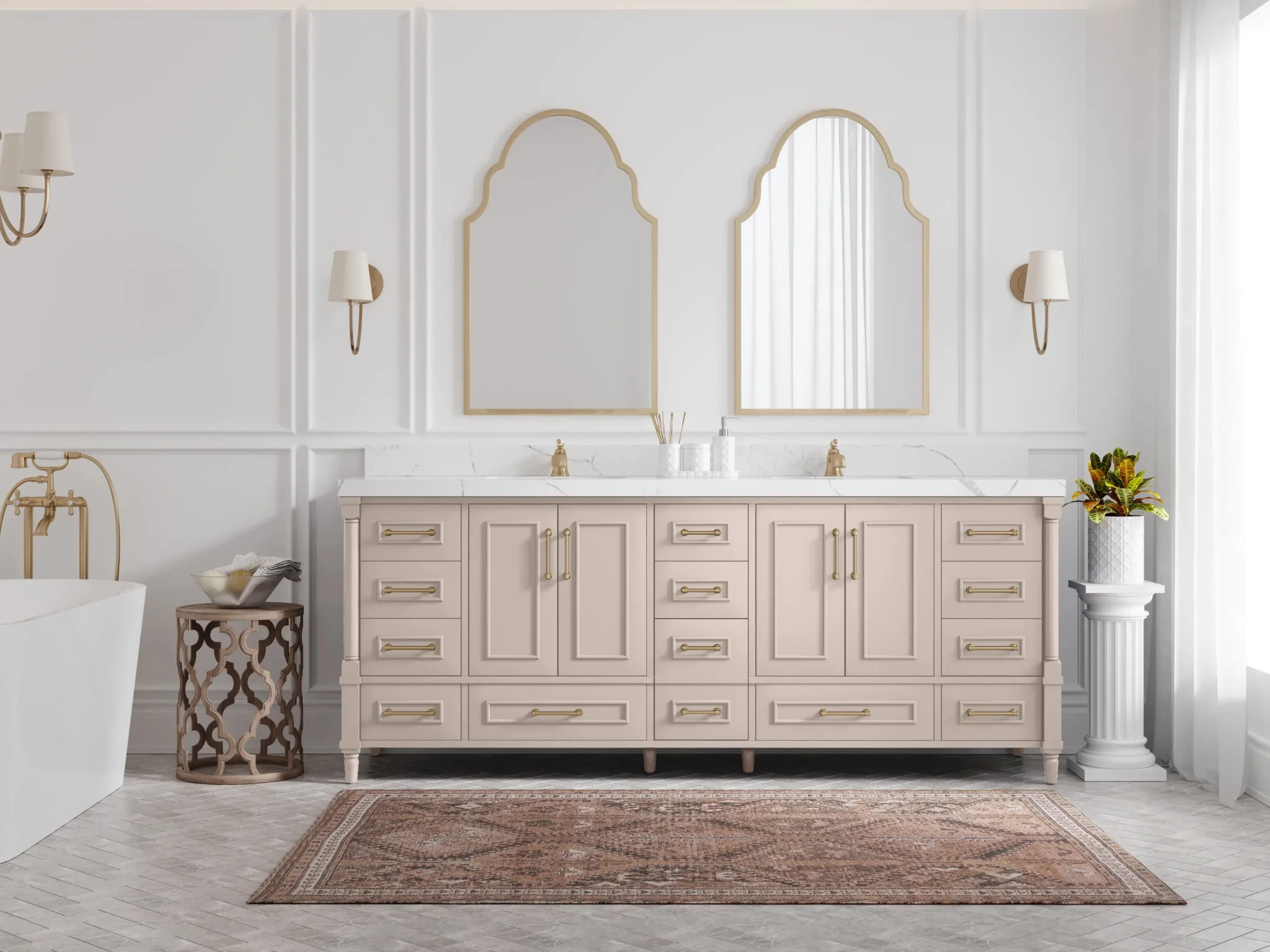 Aberdeen 84 in. W x 22 in. D Double Sink Bathroom Vanity - Image 4