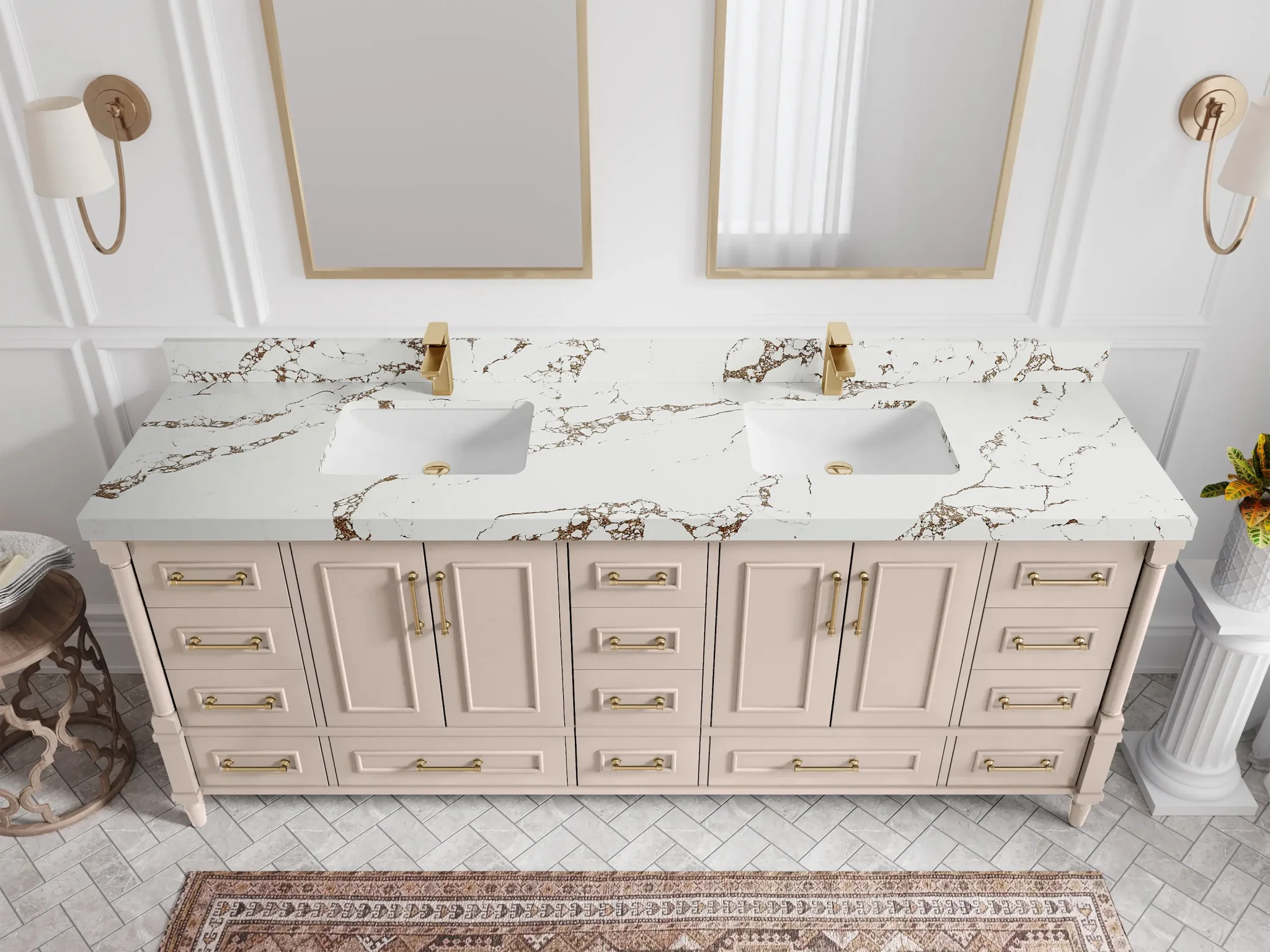 Aberdeen 84 in. W x 22 in. D Double Sink Bathroom Vanity - Image 41