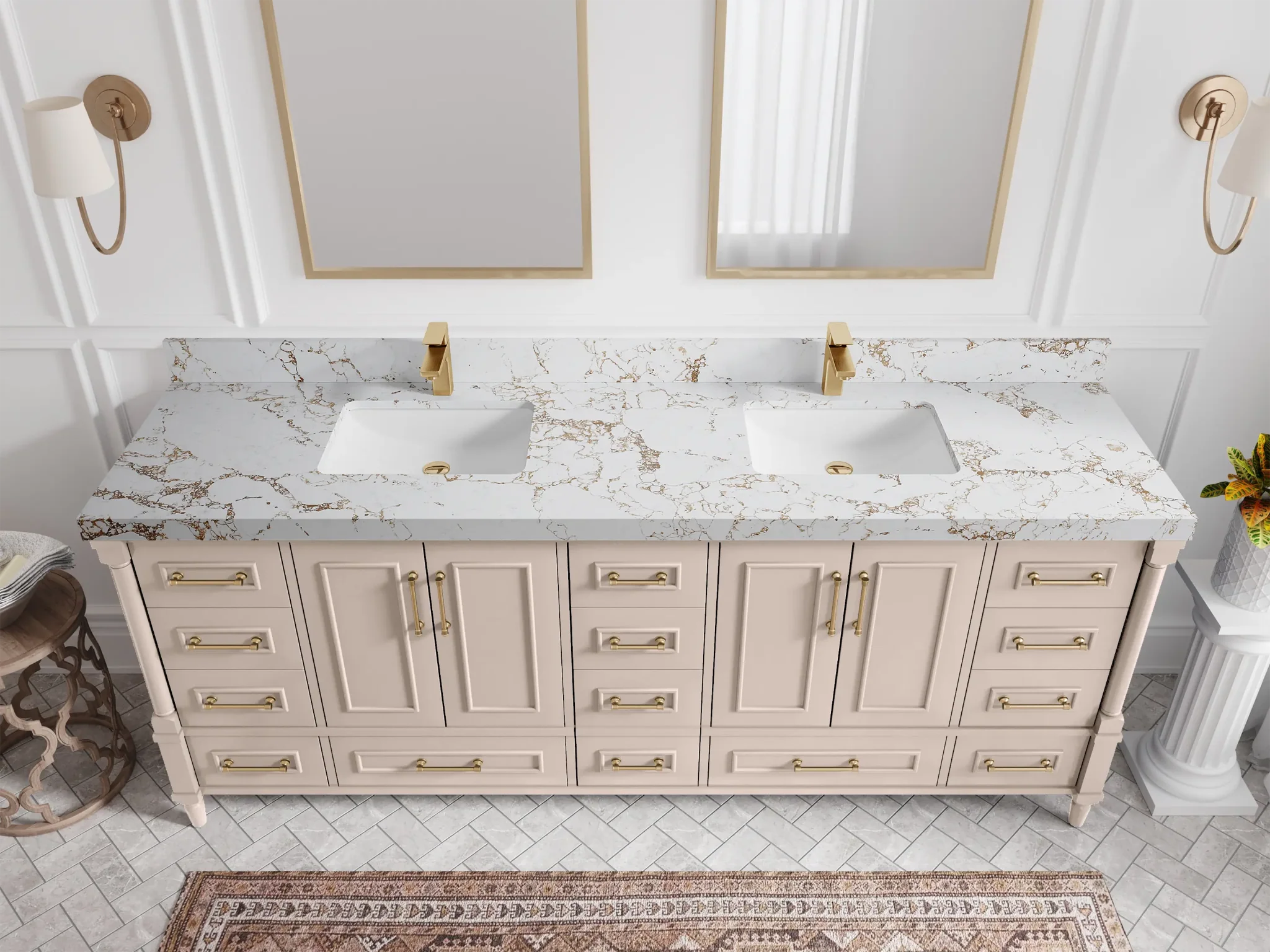 Aberdeen 84 in. W x 22 in. D Double Sink Bathroom Vanity - Image 43