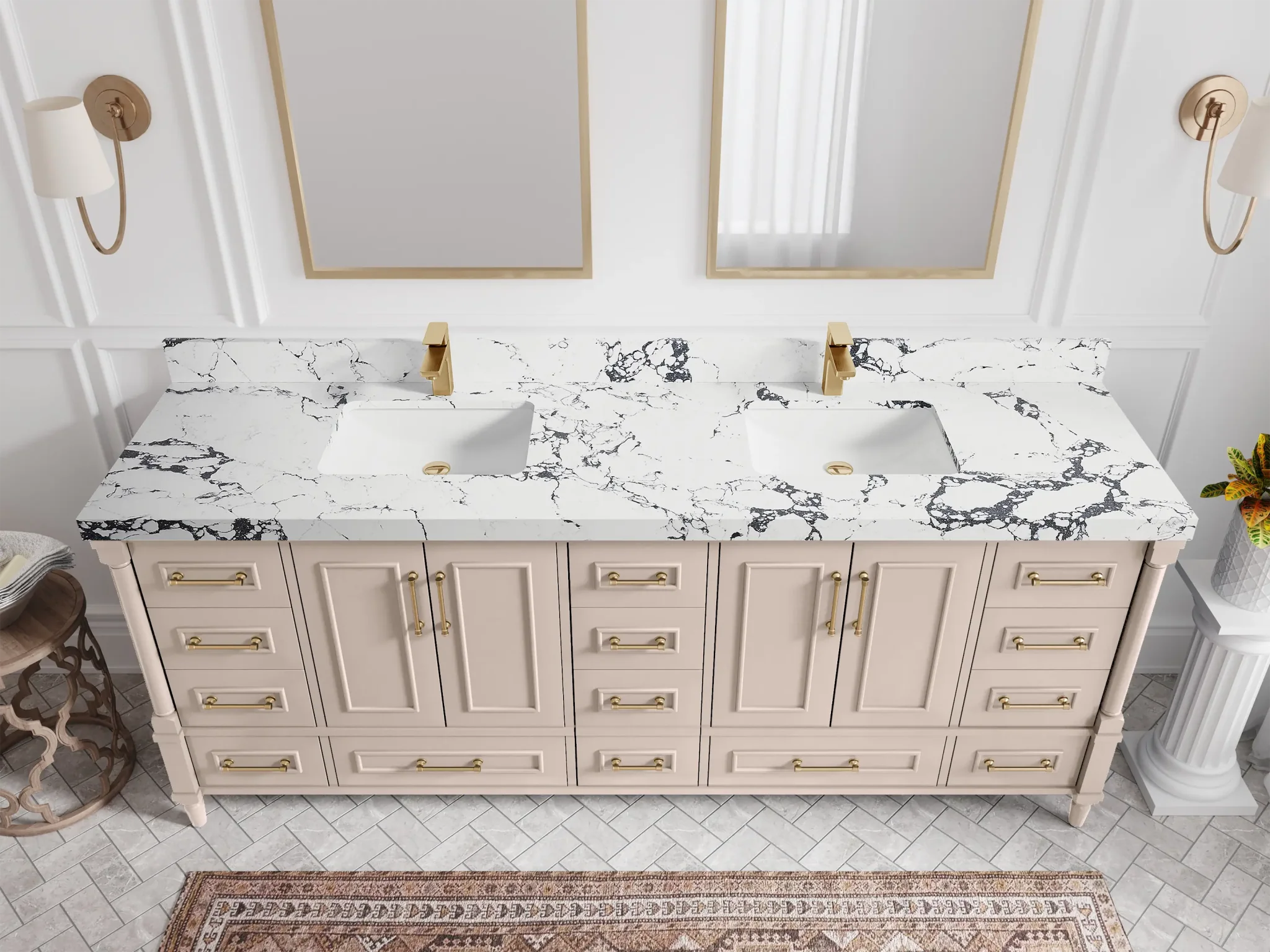 Aberdeen 84 in. W x 22 in. D Double Sink Bathroom Vanity - Image 45