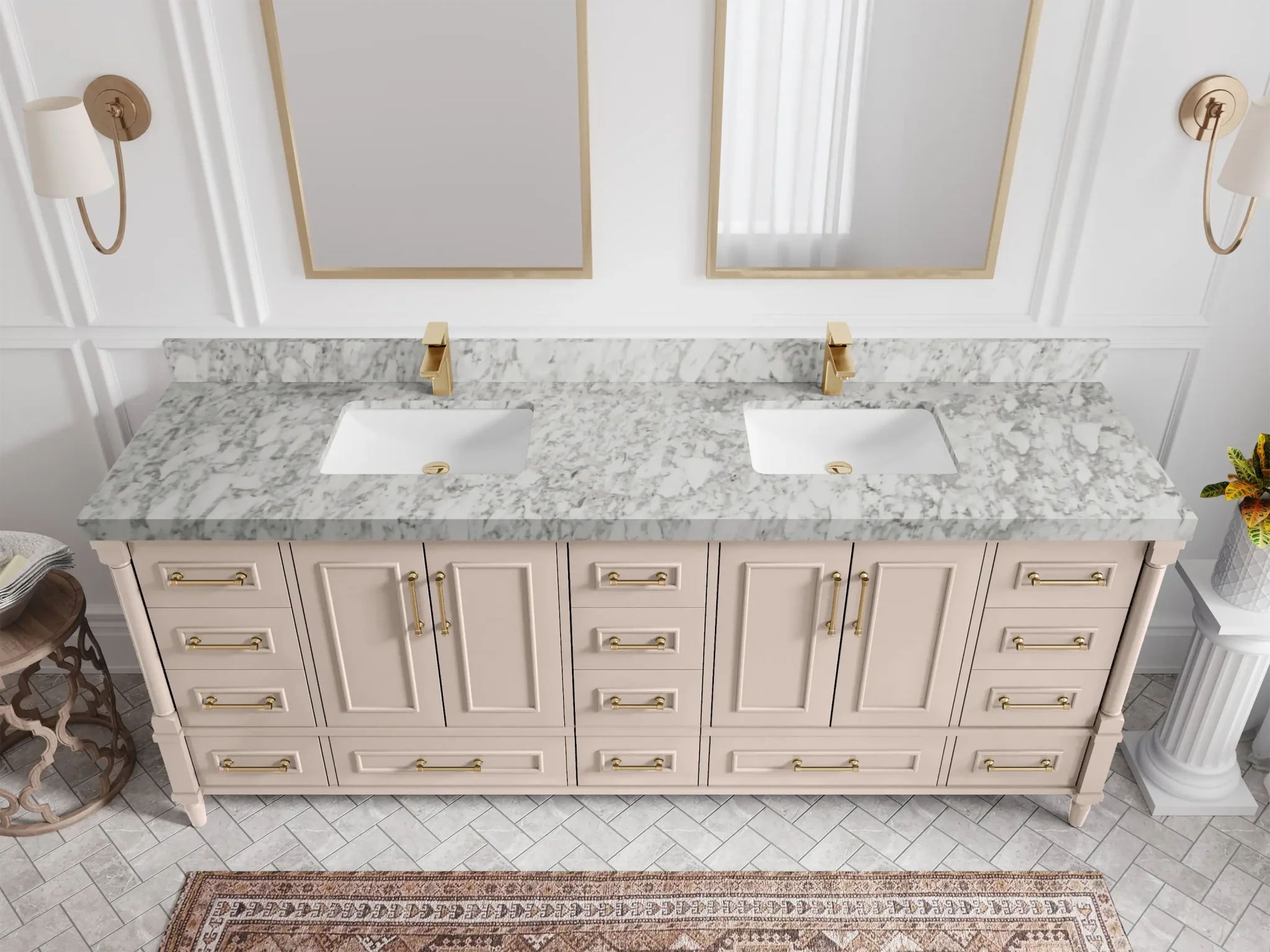 Aberdeen 84 in. W x 22 in. D Double Sink Bathroom Vanity - Image 9