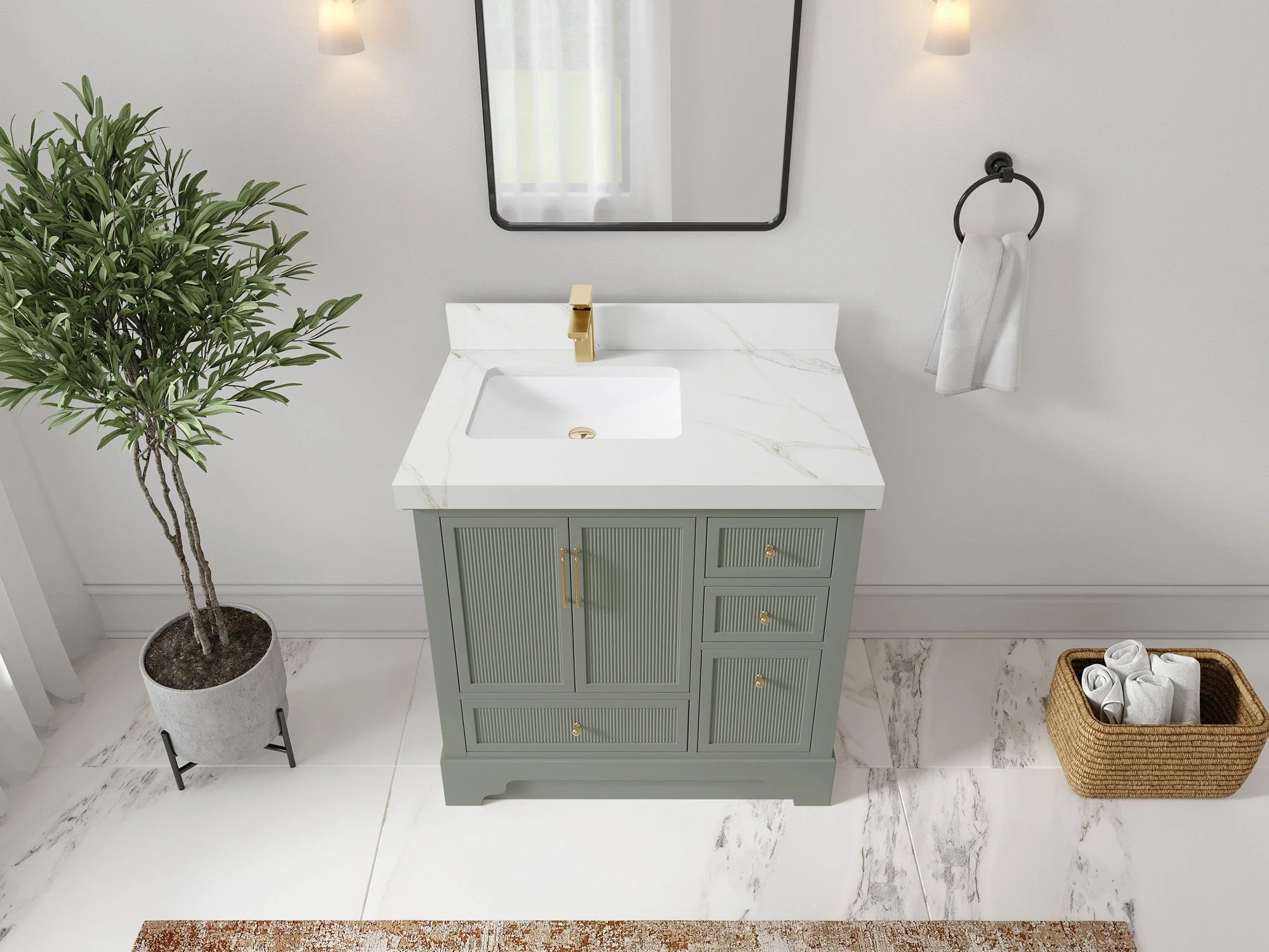 Alys 36 in. W x 22 in. D Left Offset Sink Bathroom Vanity - Image 15