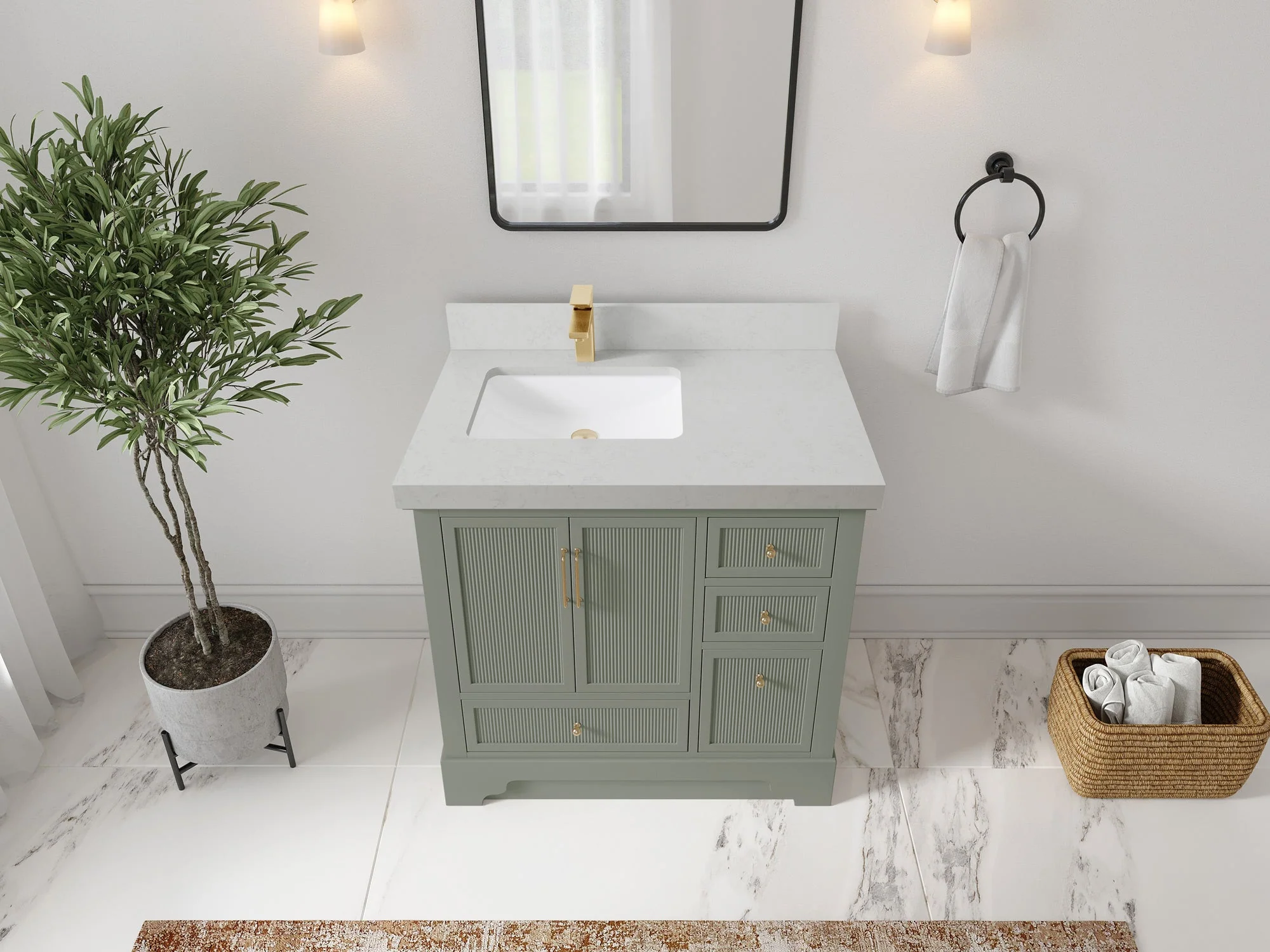 Alys 36 in. W x 22 in. D Left Offset Sink Bathroom Vanity - Image 19