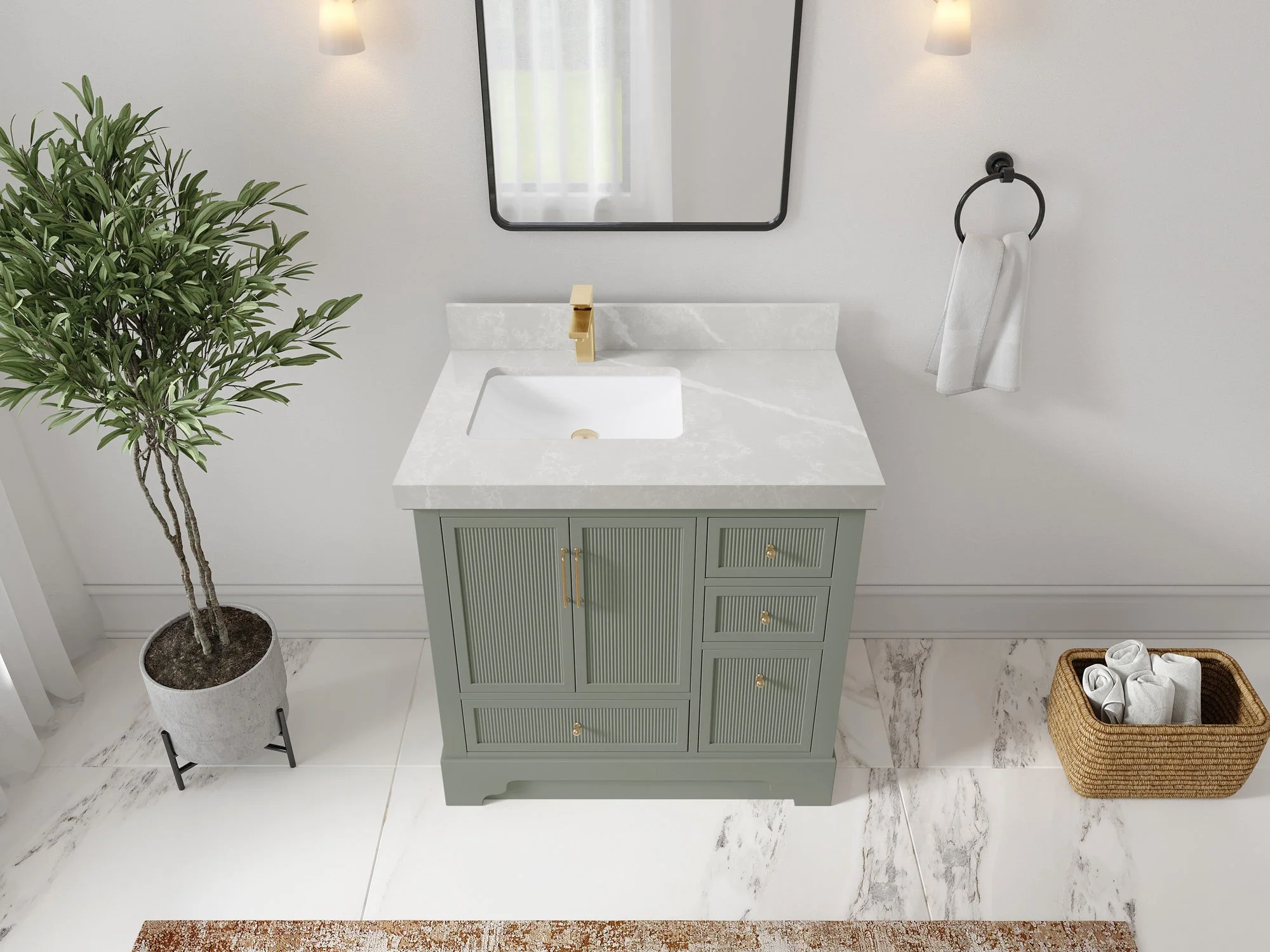 Alys 36 in. W x 22 in. D Left Offset Sink Bathroom Vanity - Image 29