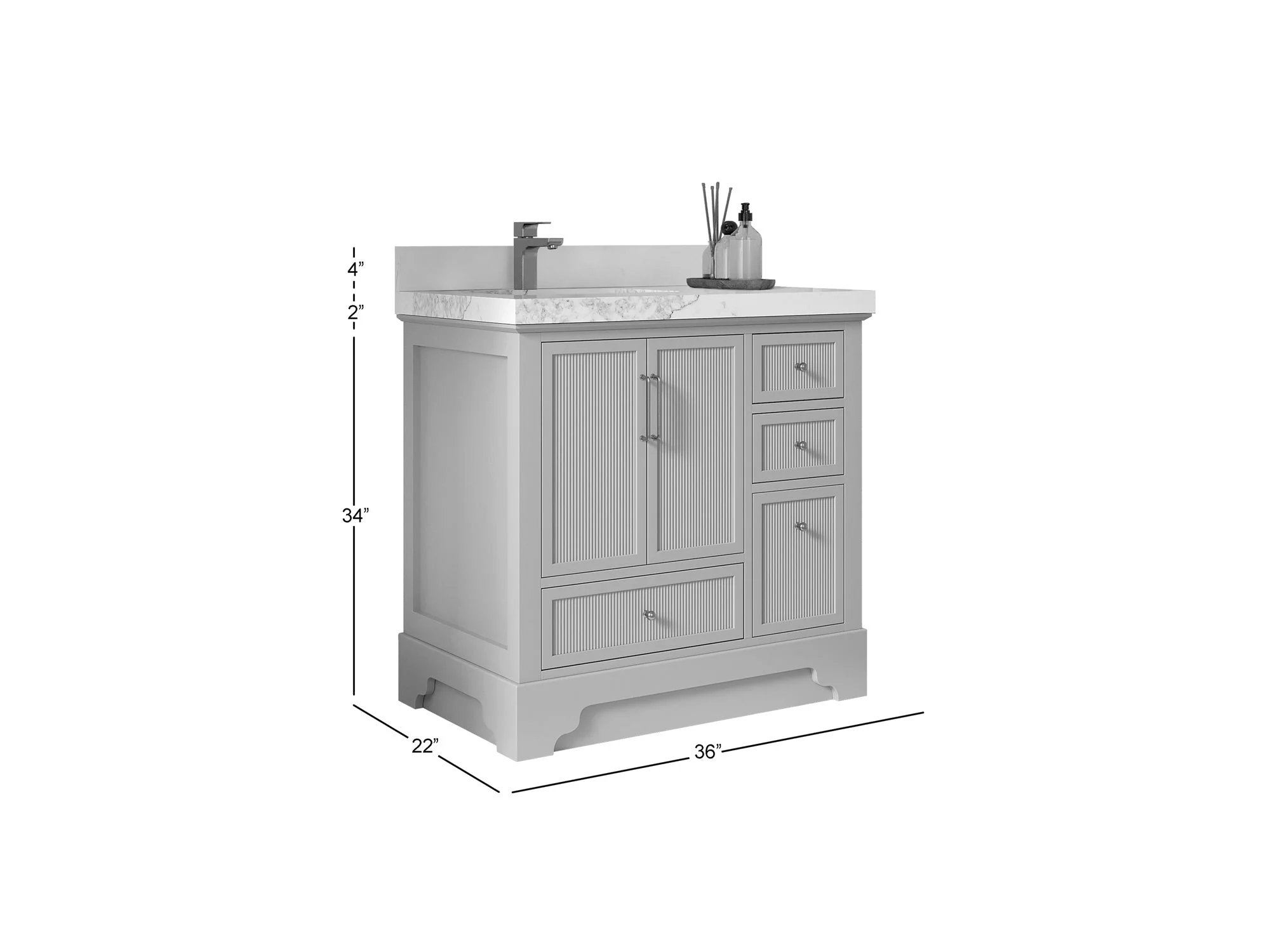 Alys 36 in. W x 22 in. D Left Offset Sink Bathroom Vanity - Image 5