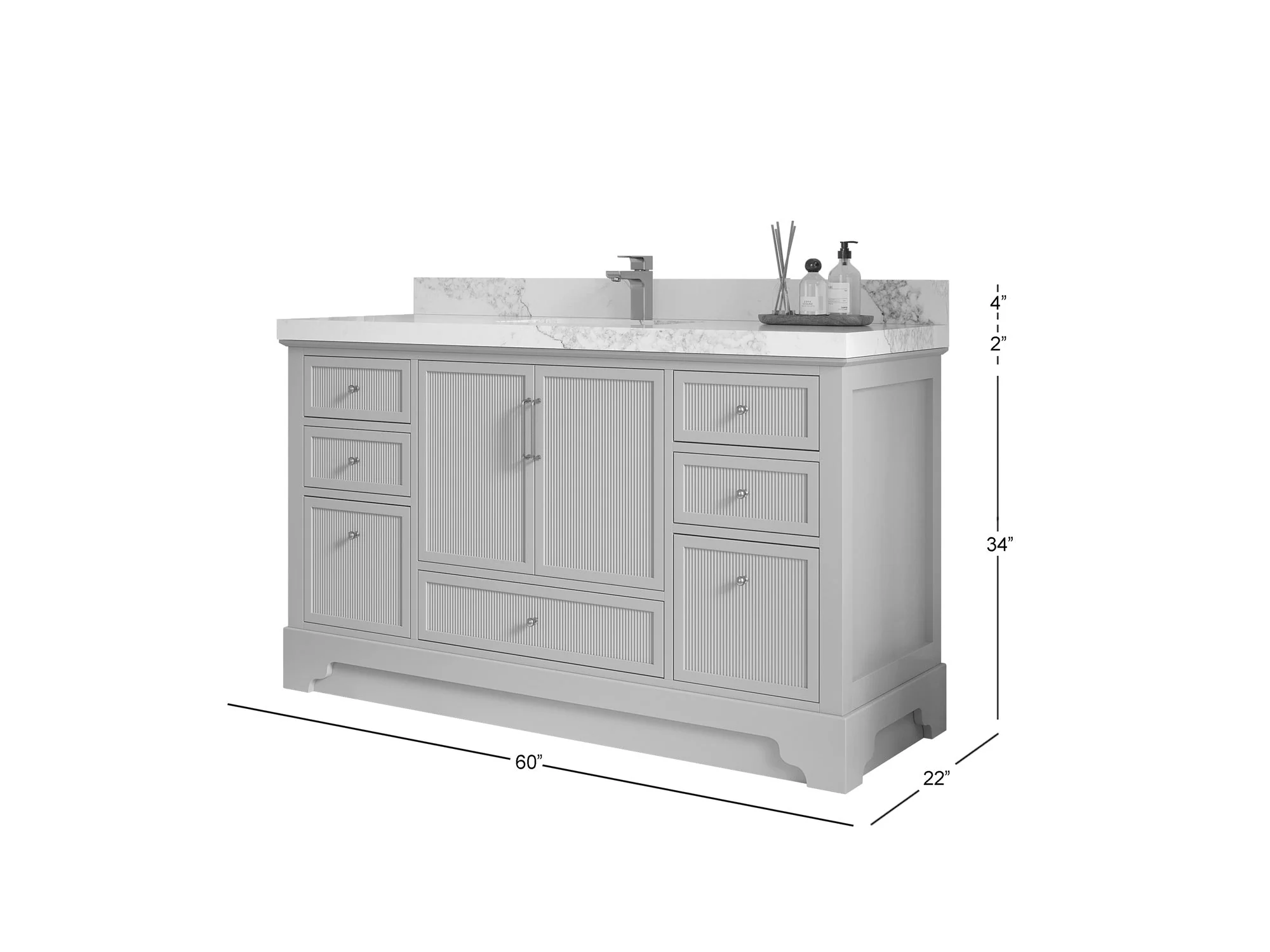 Alys 60 in. W x 22 in. D Single Sink Bathroom Vanity - Image 5