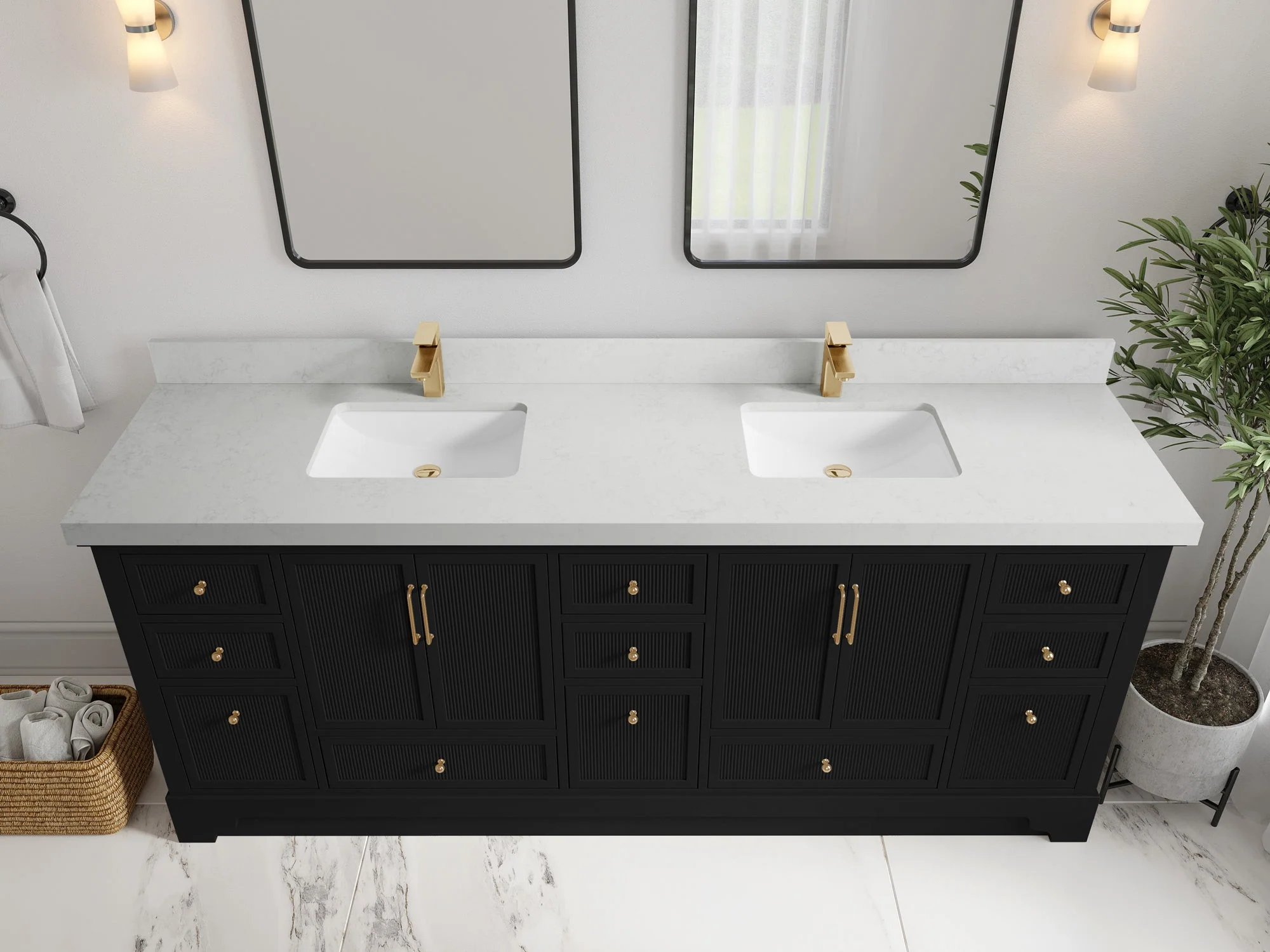 Alys 84 in. W x 22 in. D Double Sink Bathroom Vanity - Image 19