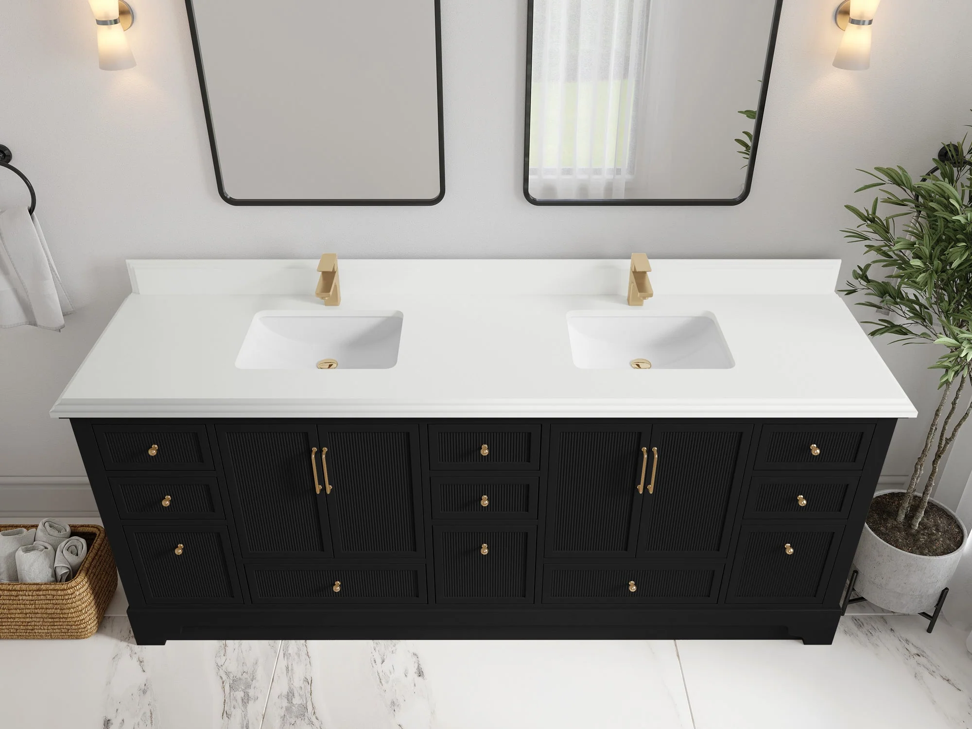 Alys 84 in. W x 22 in. D Double Sink Bathroom Vanity - Image 25