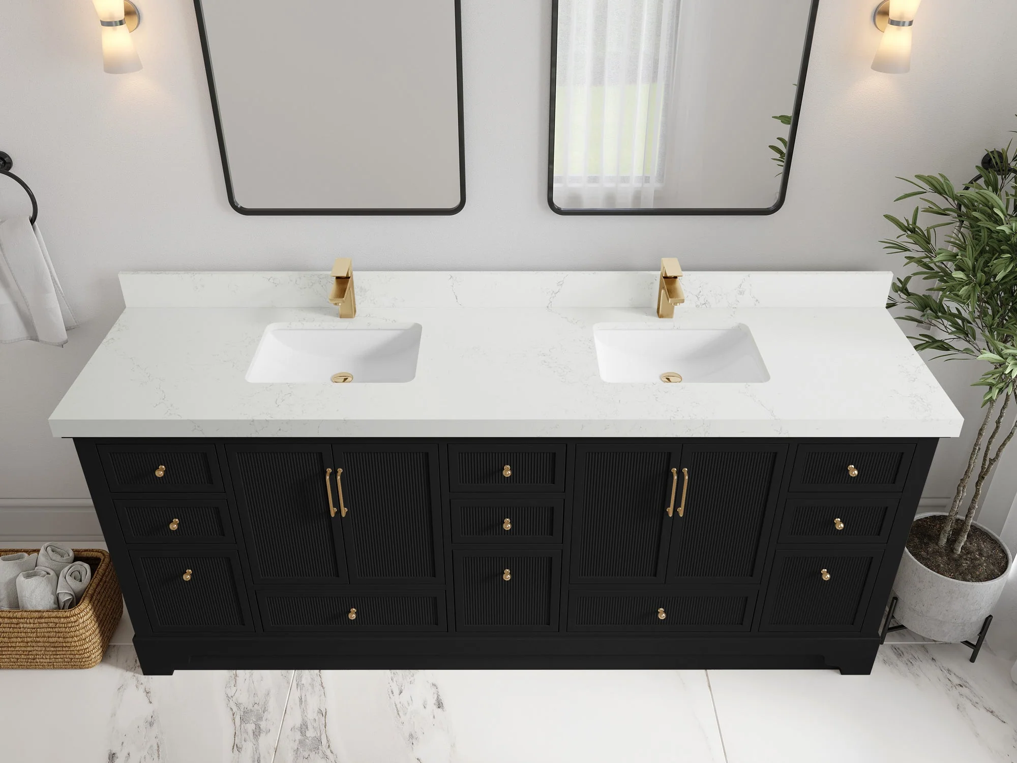 Alys 84 in. W x 22 in. D Double Sink Bathroom Vanity - Image 27