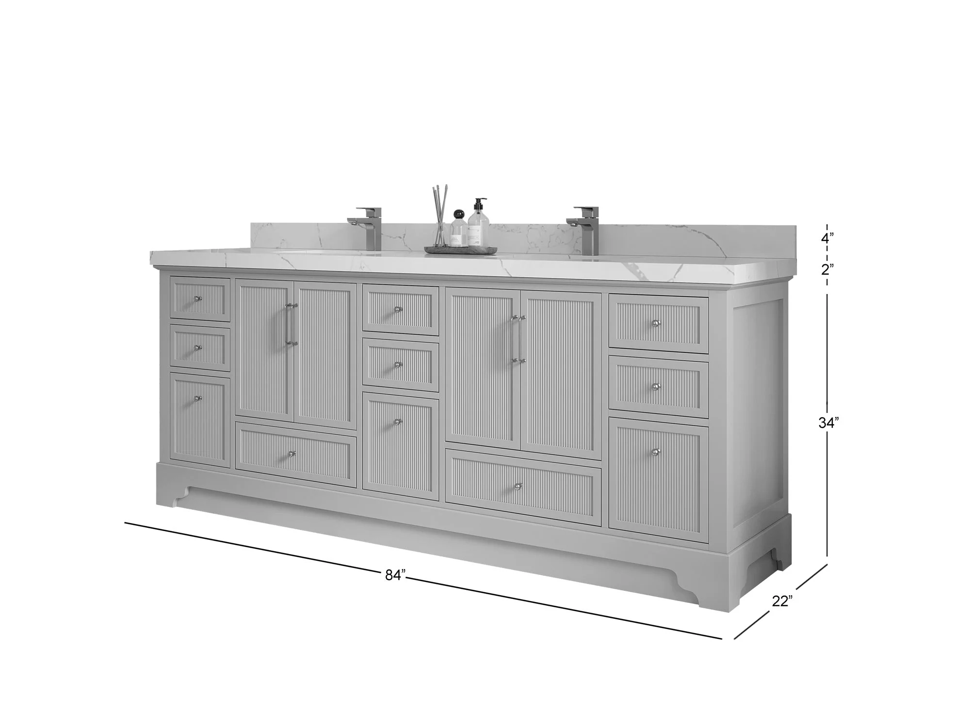 Alys 84 in. W x 22 in. D Double Sink Bathroom Vanity - Image 5