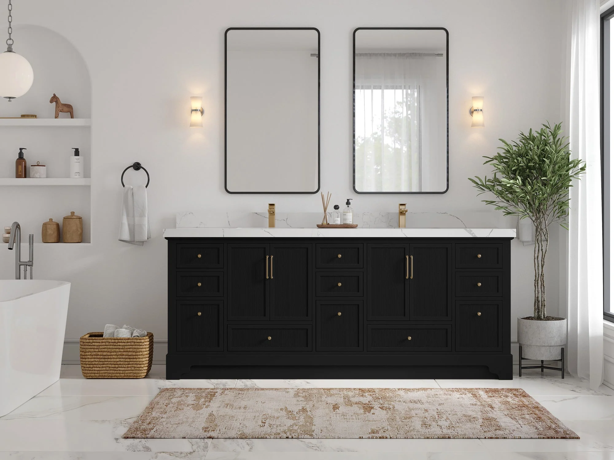 Alys 84 in. W x 22 in. D Double Sink Bathroom Vanity - Image 4