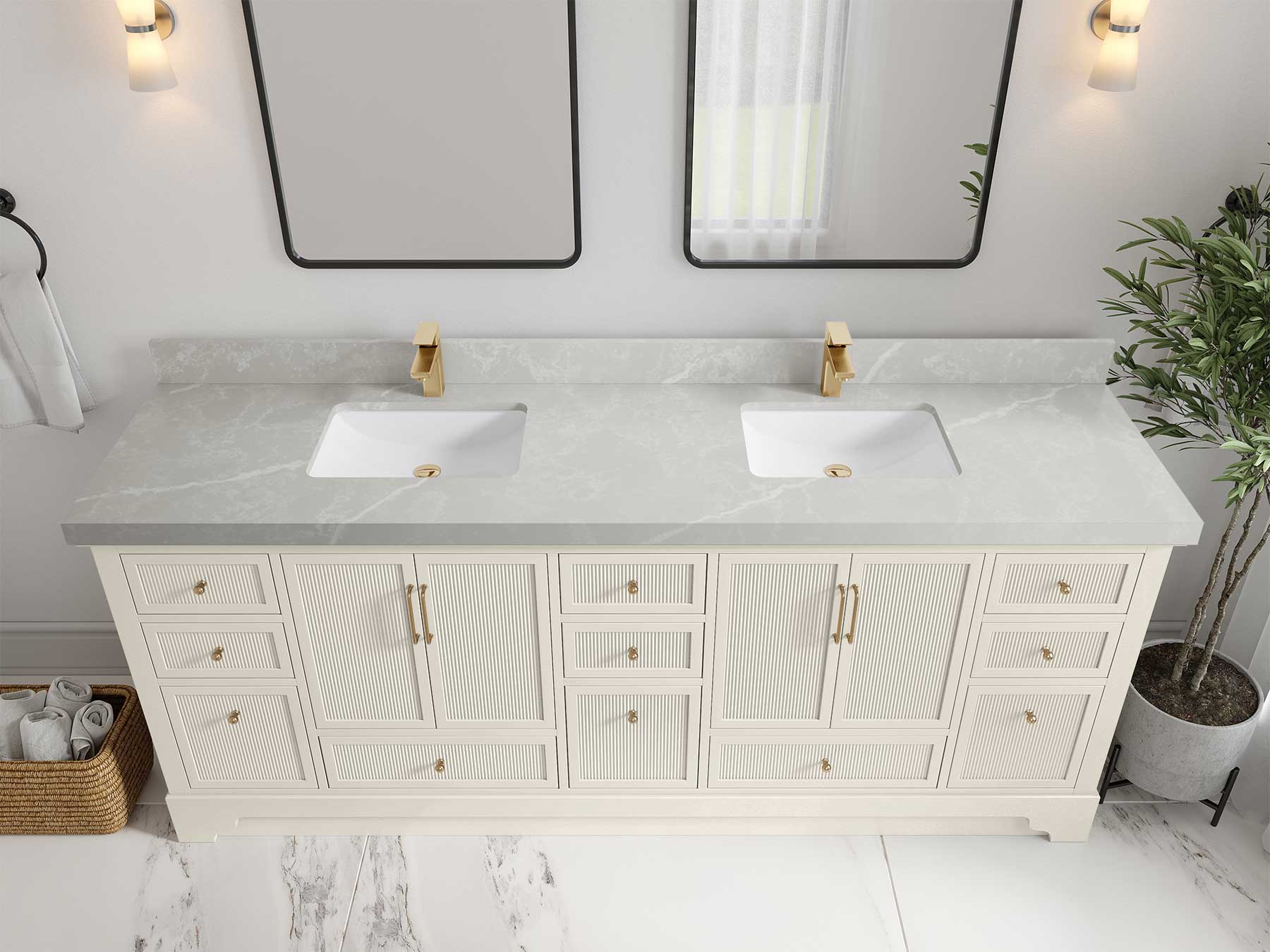 Alys 84 in. W x 22 in. D Double Sink Bathroom Vanity - Image 13
