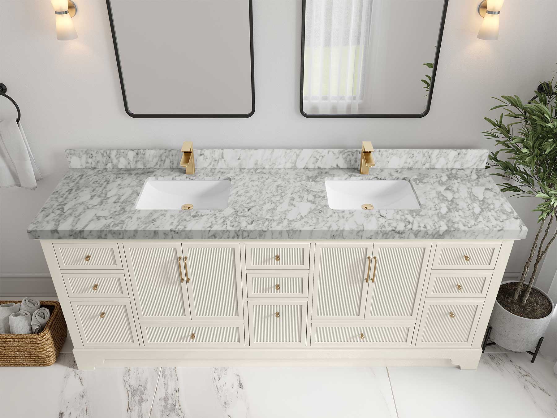 Alys 84 in. W x 22 in. D Double Sink Bathroom Vanity - Image 15