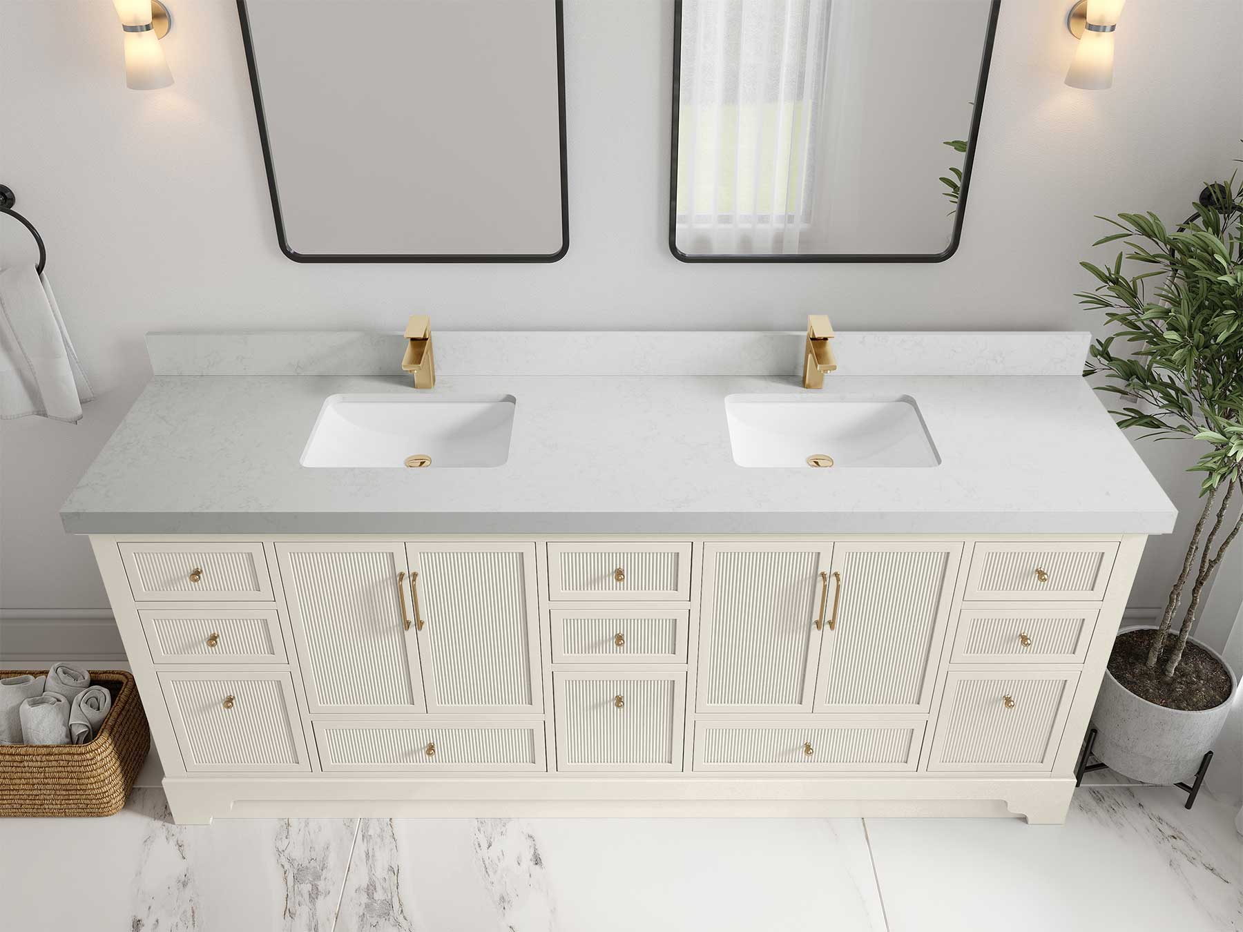 Alys 84 in. W x 22 in. D Double Sink Bathroom Vanity - Image 17