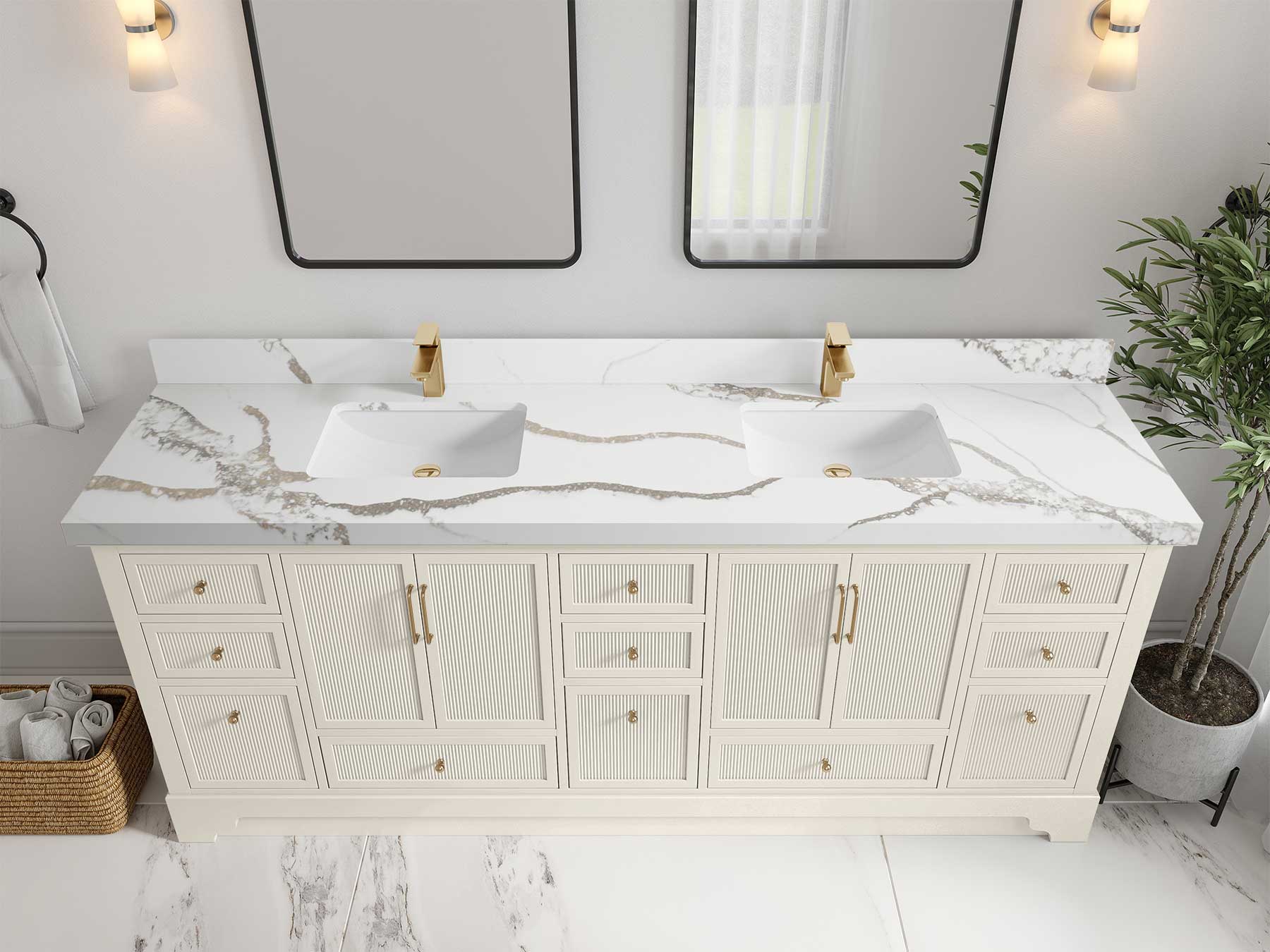 Alys 84 in. W x 22 in. D Double Sink Bathroom Vanity - Image 21