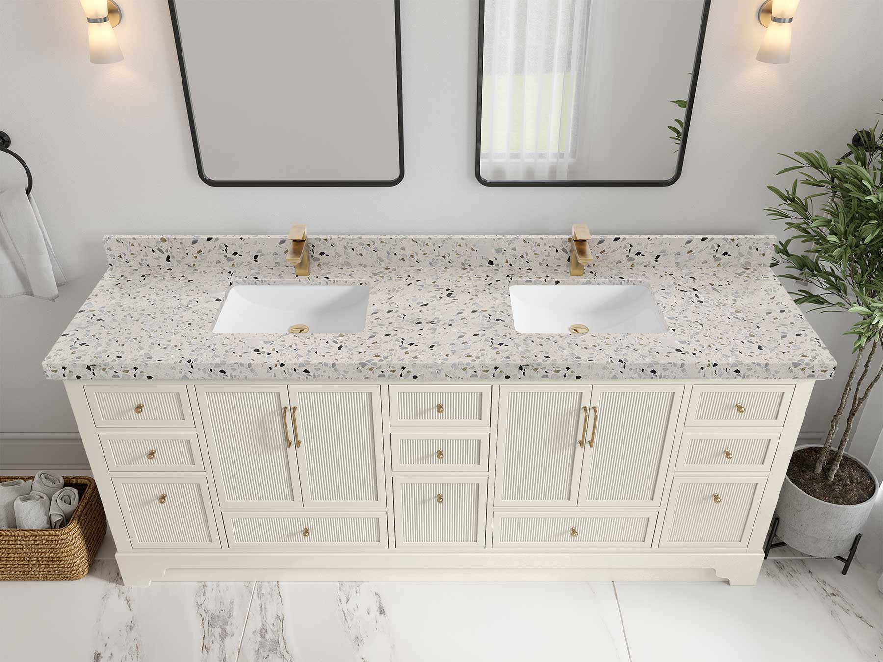 Alys 84 in. W x 22 in. D Double Sink Bathroom Vanity - Image 39