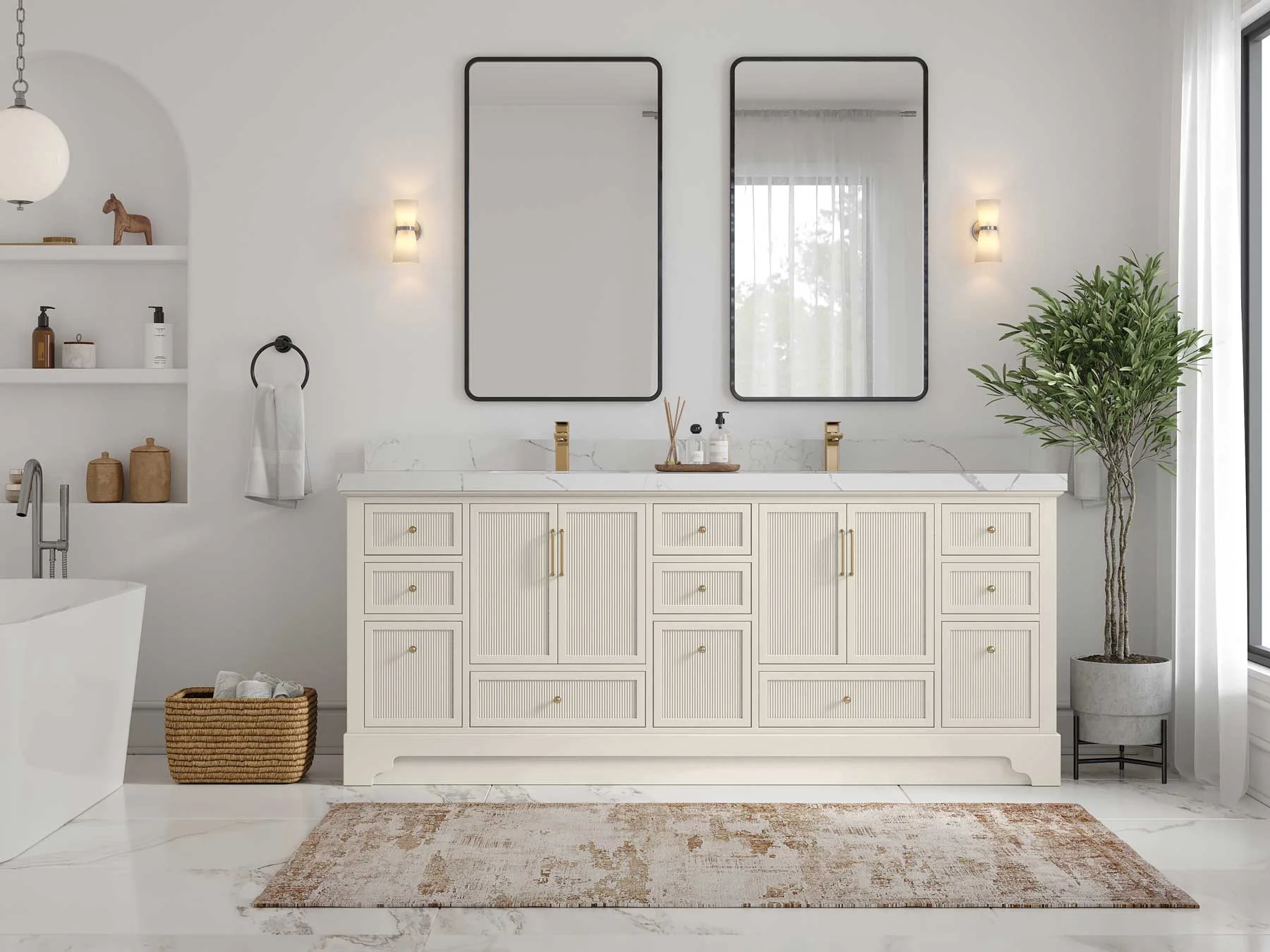 Alys 84 in. W x 22 in. D Double Sink Bathroom Vanity - Image 4