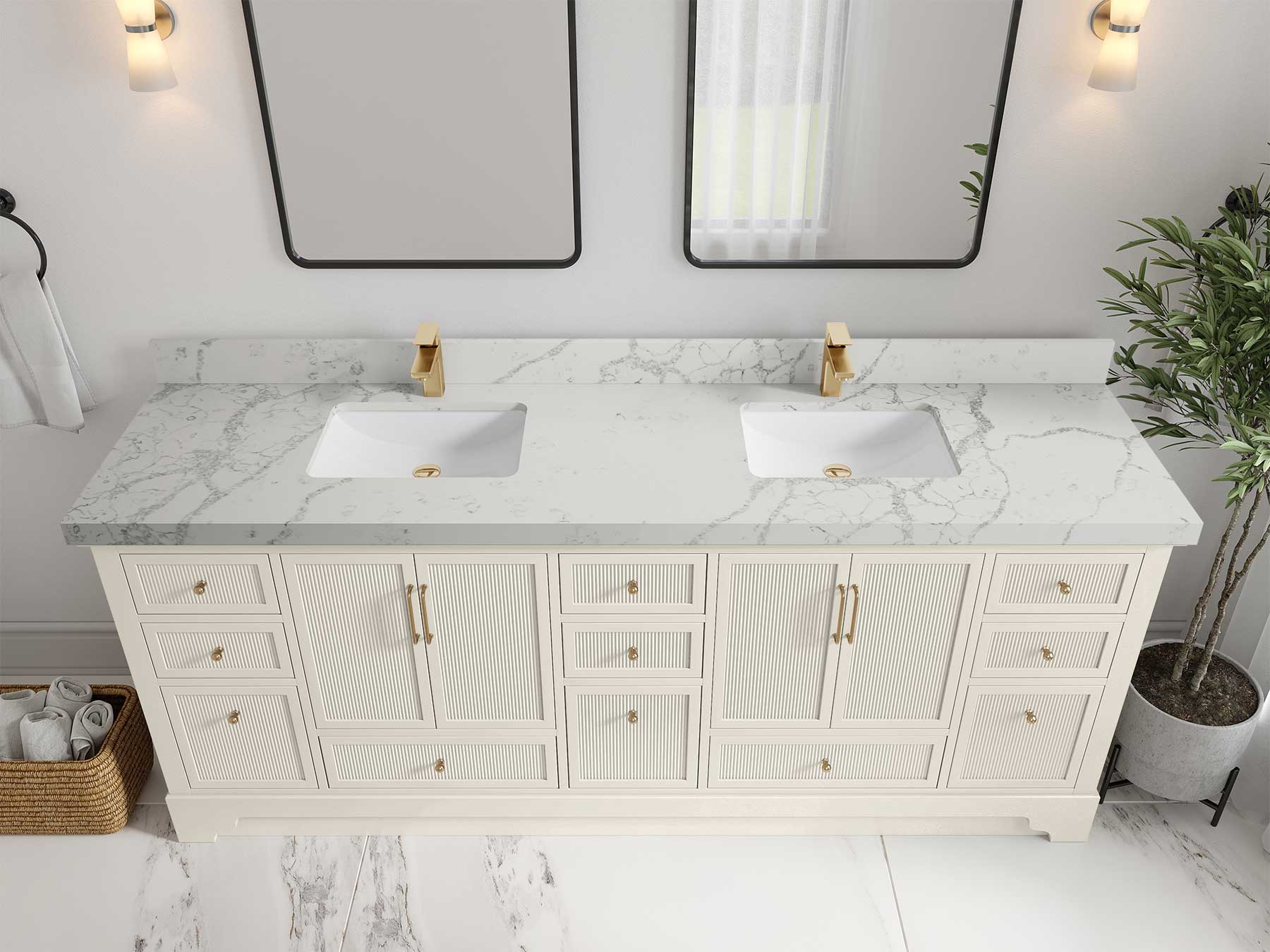 Alys 84 in. W x 22 in. D Double Sink Bathroom Vanity - Image 47