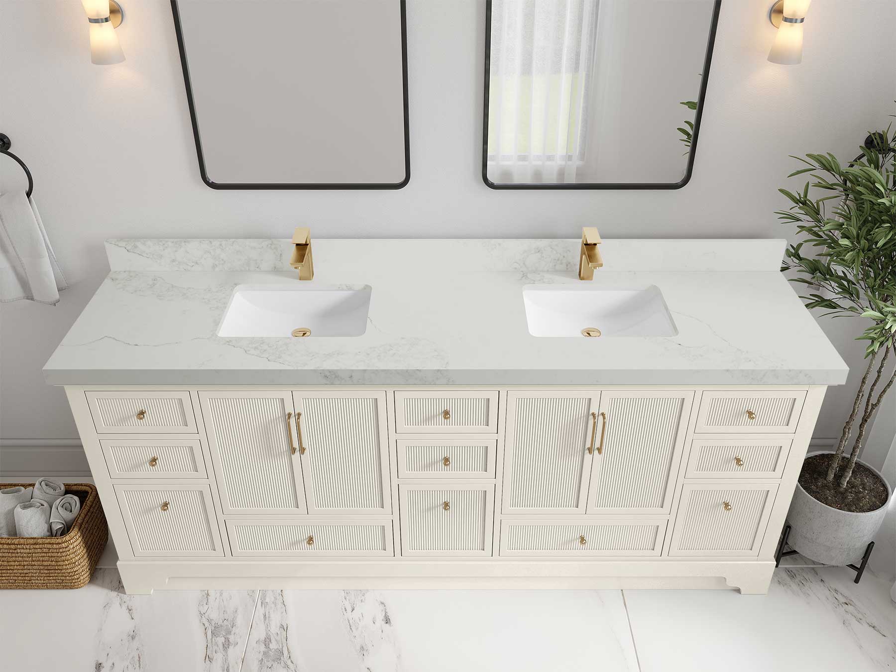 Alys 84 in. W x 22 in. D Double Sink Bathroom Vanity - Image 9