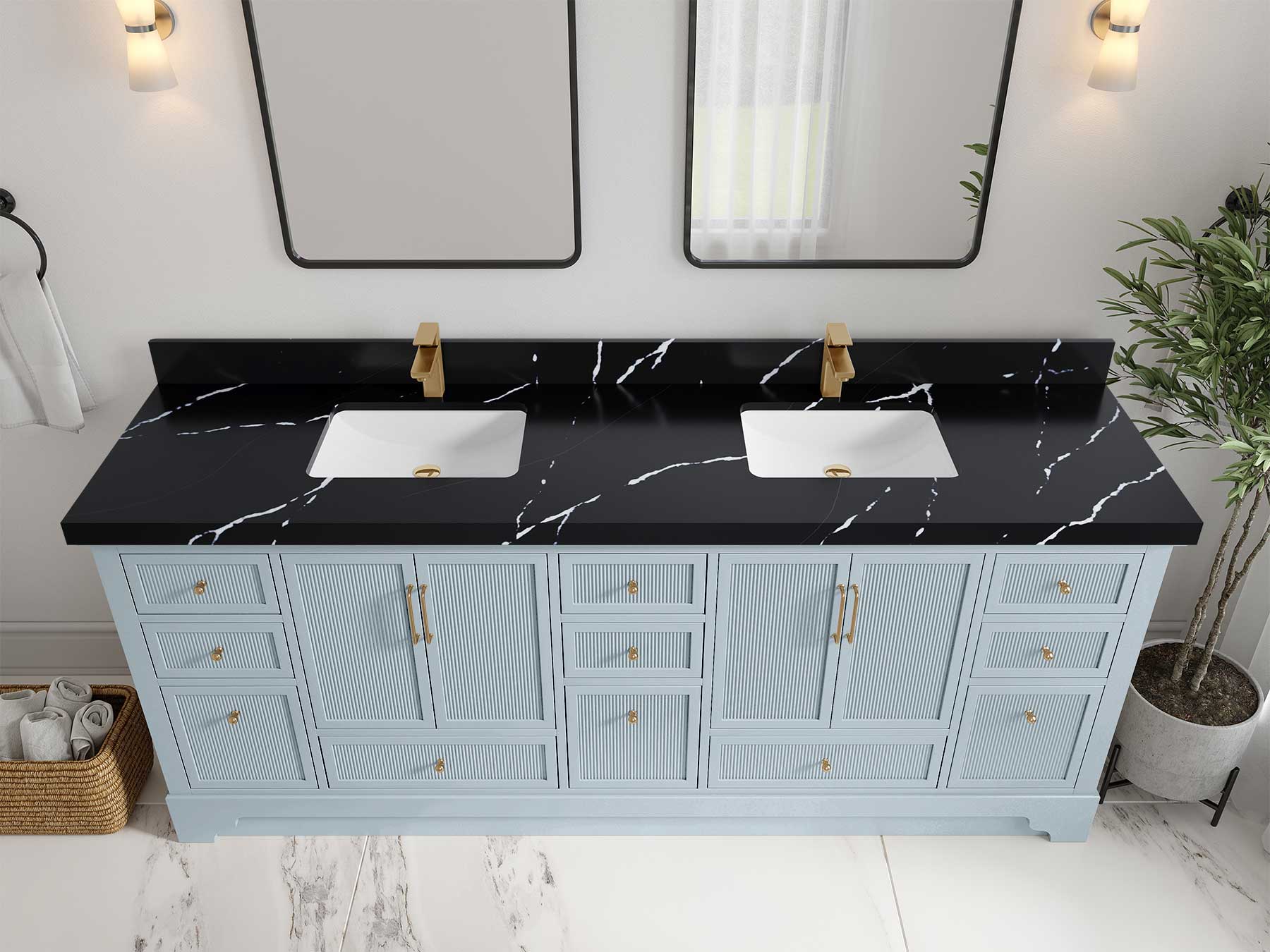 Alys 84 in. W x 22 in. D Double Sink Bathroom Vanity - Image 11