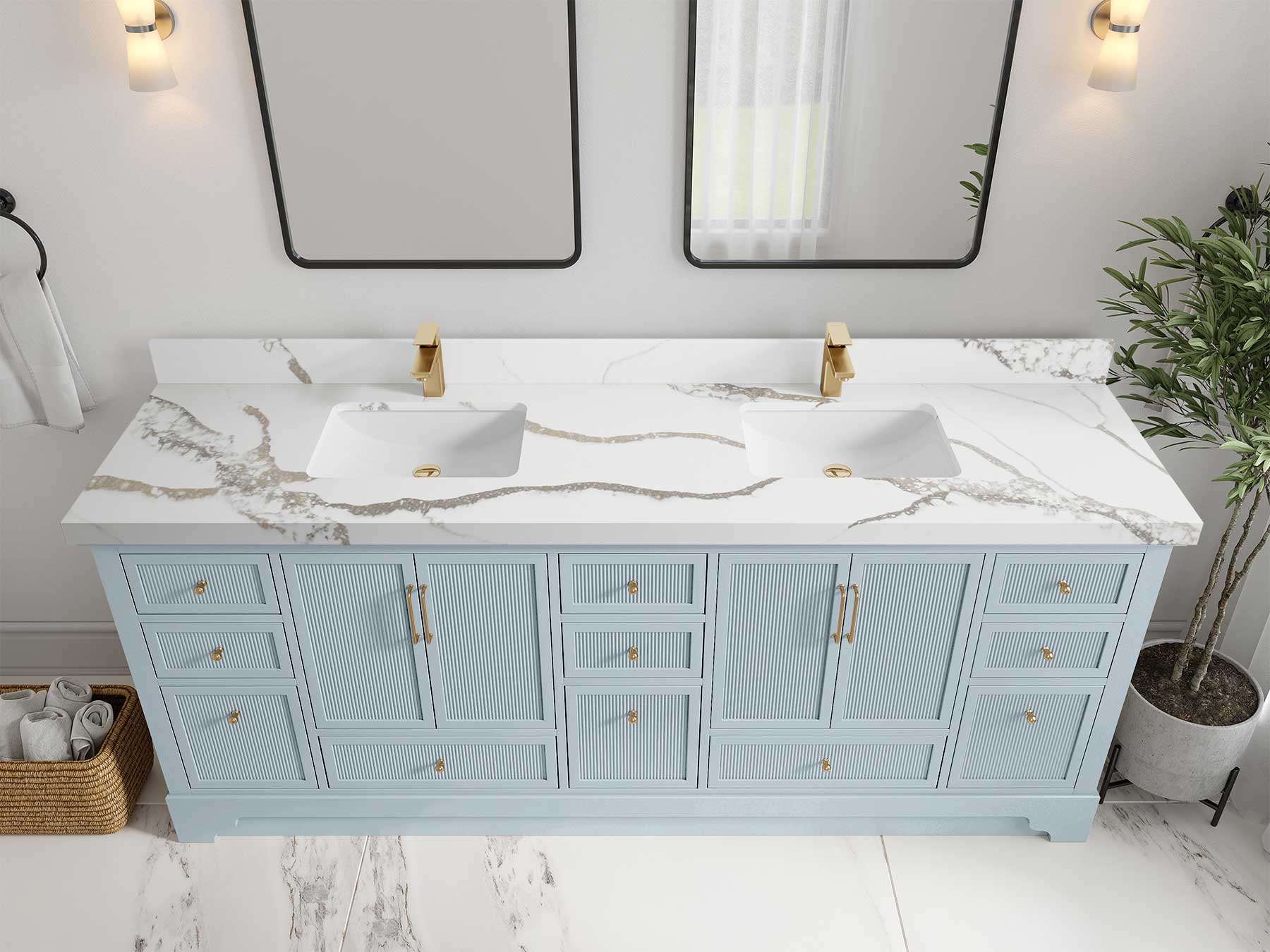 Alys 84 in. W x 22 in. D Double Sink Bathroom Vanity - Image 13