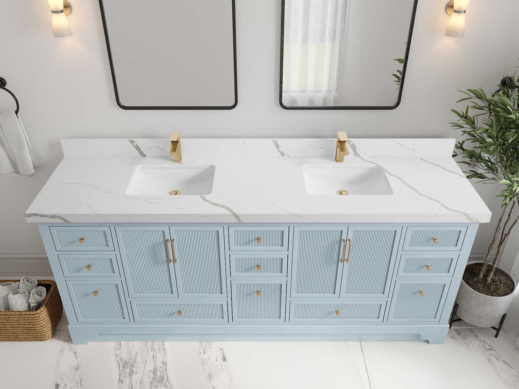Alys 84 in. W x 22 in. D Double Sink Bathroom Vanity - Image 15
