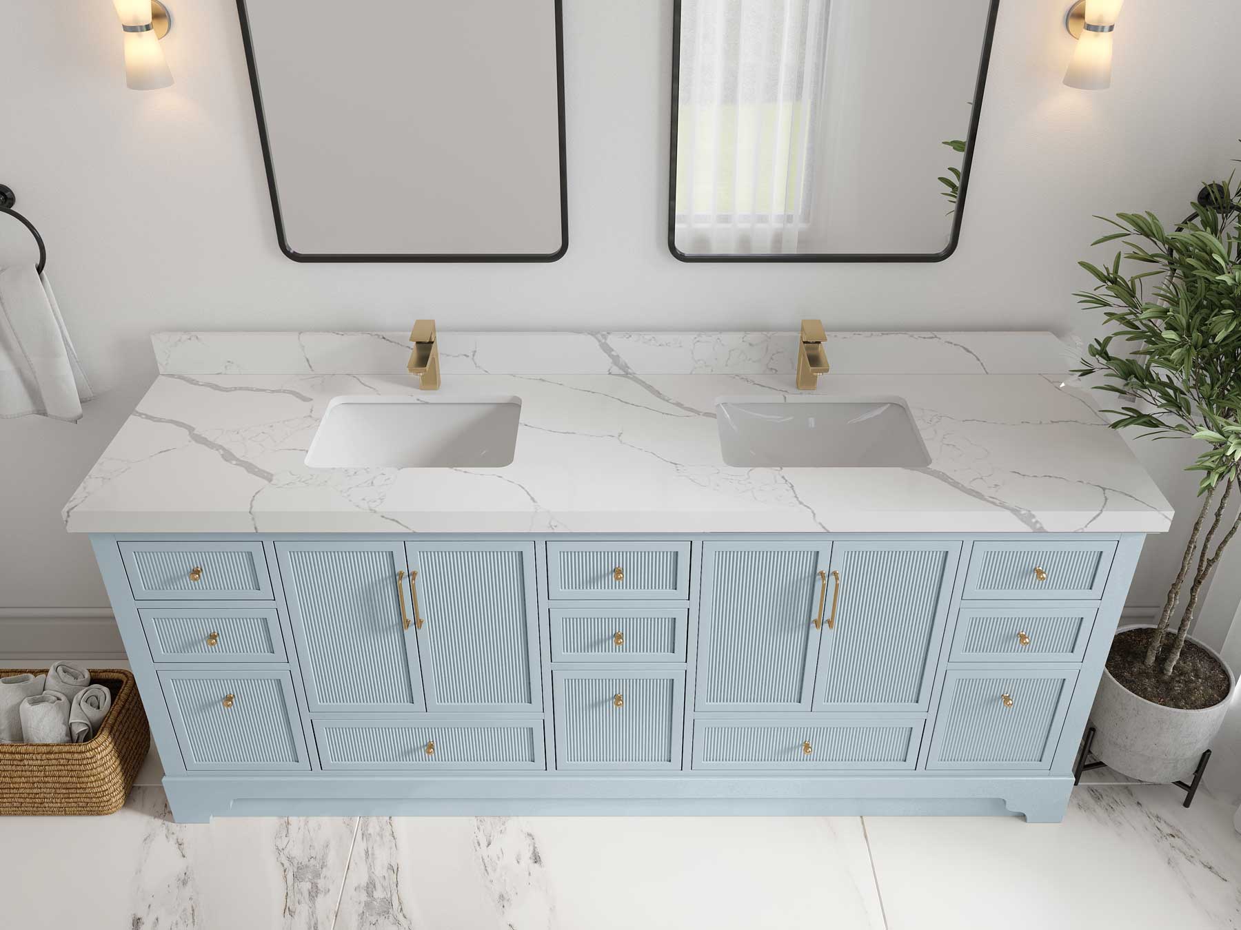 Alys 84 in. W x 22 in. D Double Sink Bathroom Vanity - Image 4