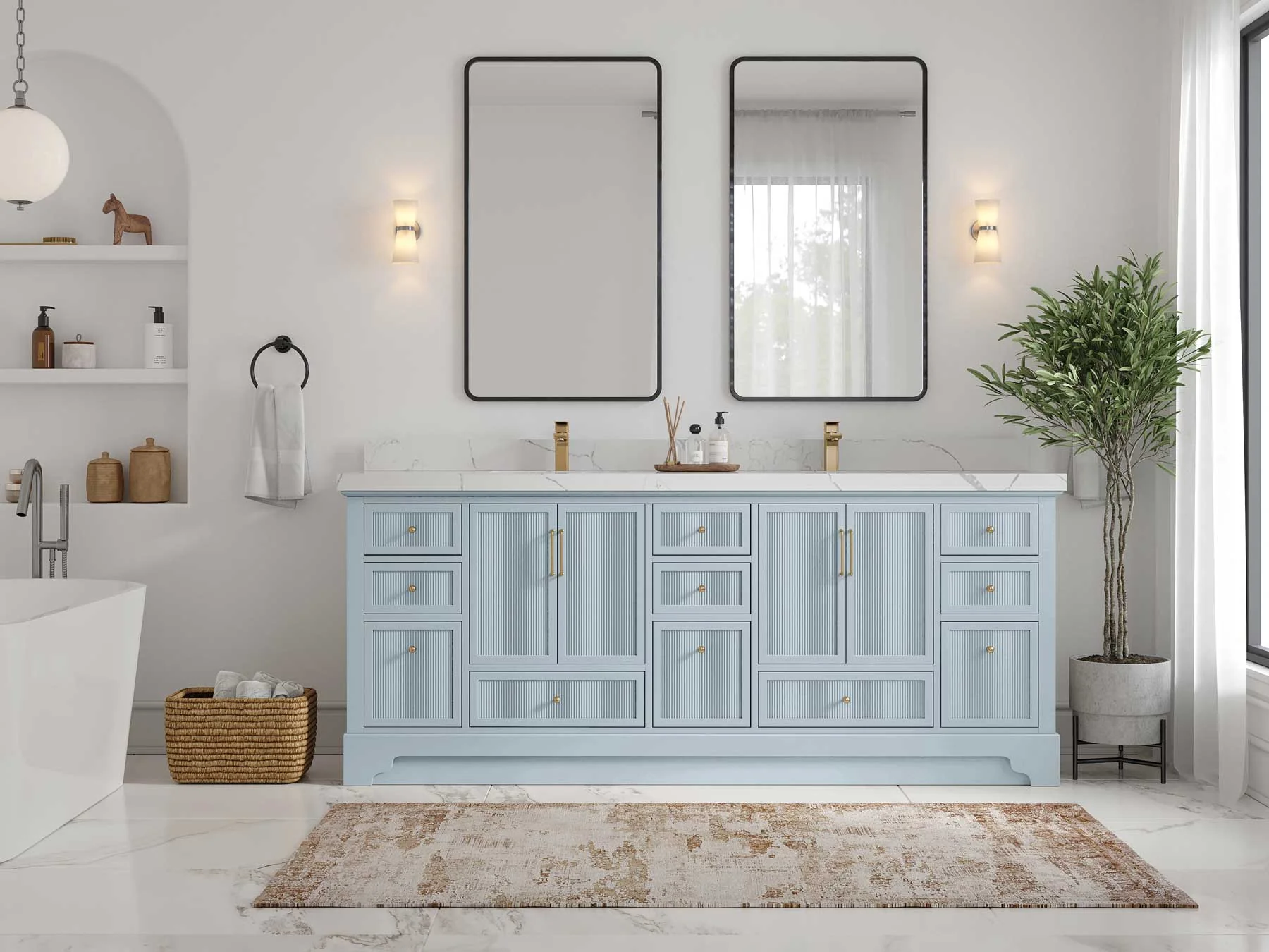 Alys 84 in. W x 22 in. D Double Sink Bathroom Vanity - Image 5