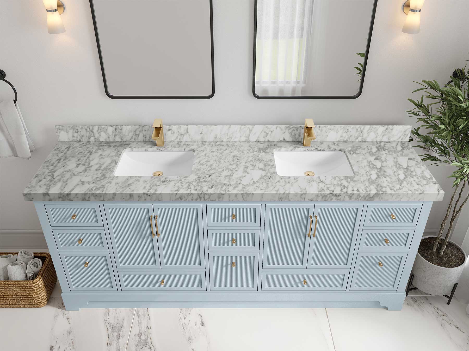 Alys 84 in. W x 22 in. D Double Sink Bathroom Vanity - Image 7