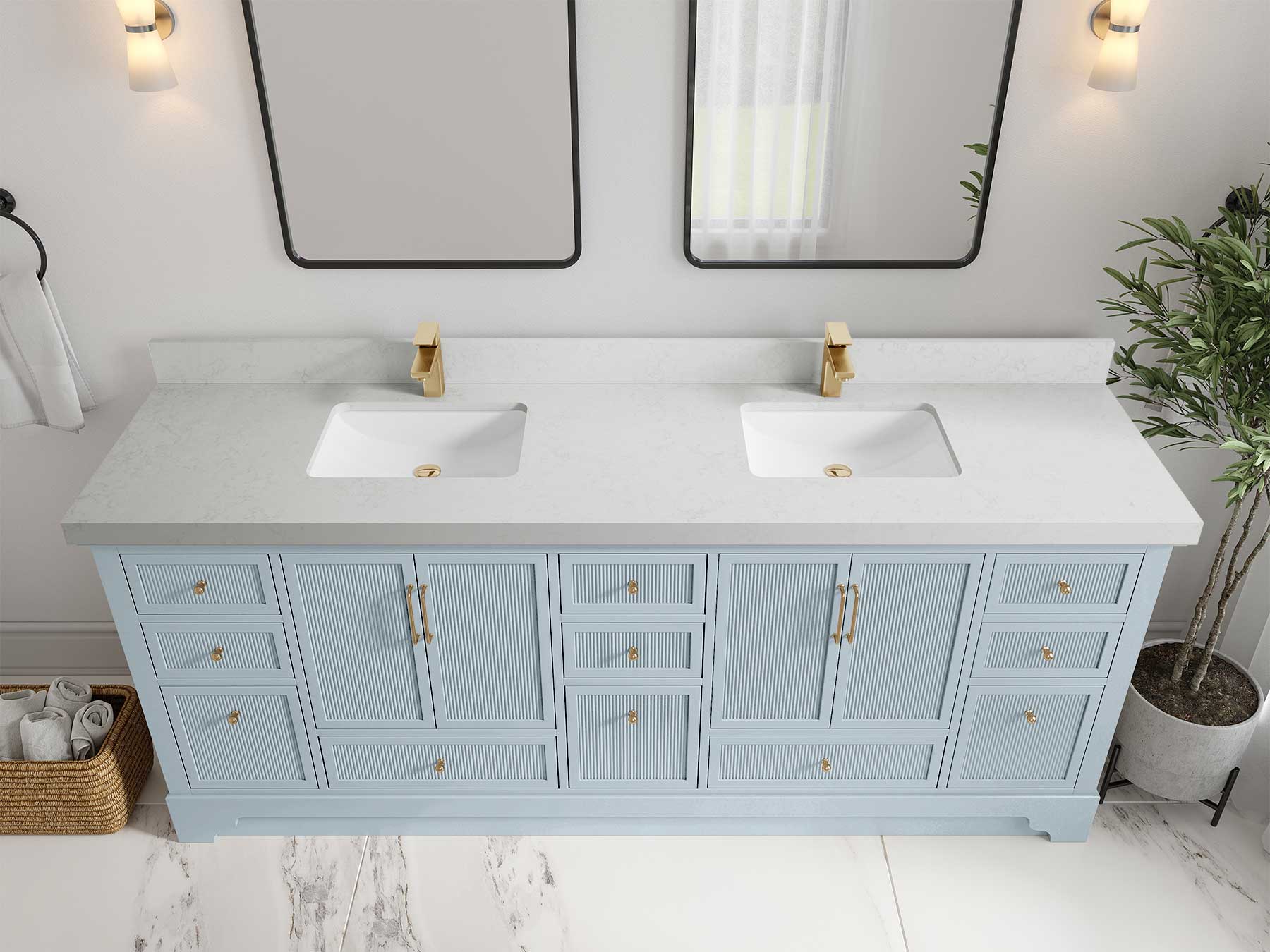 Alys 84 in. W x 22 in. D Double Sink Bathroom Vanity - Image 9