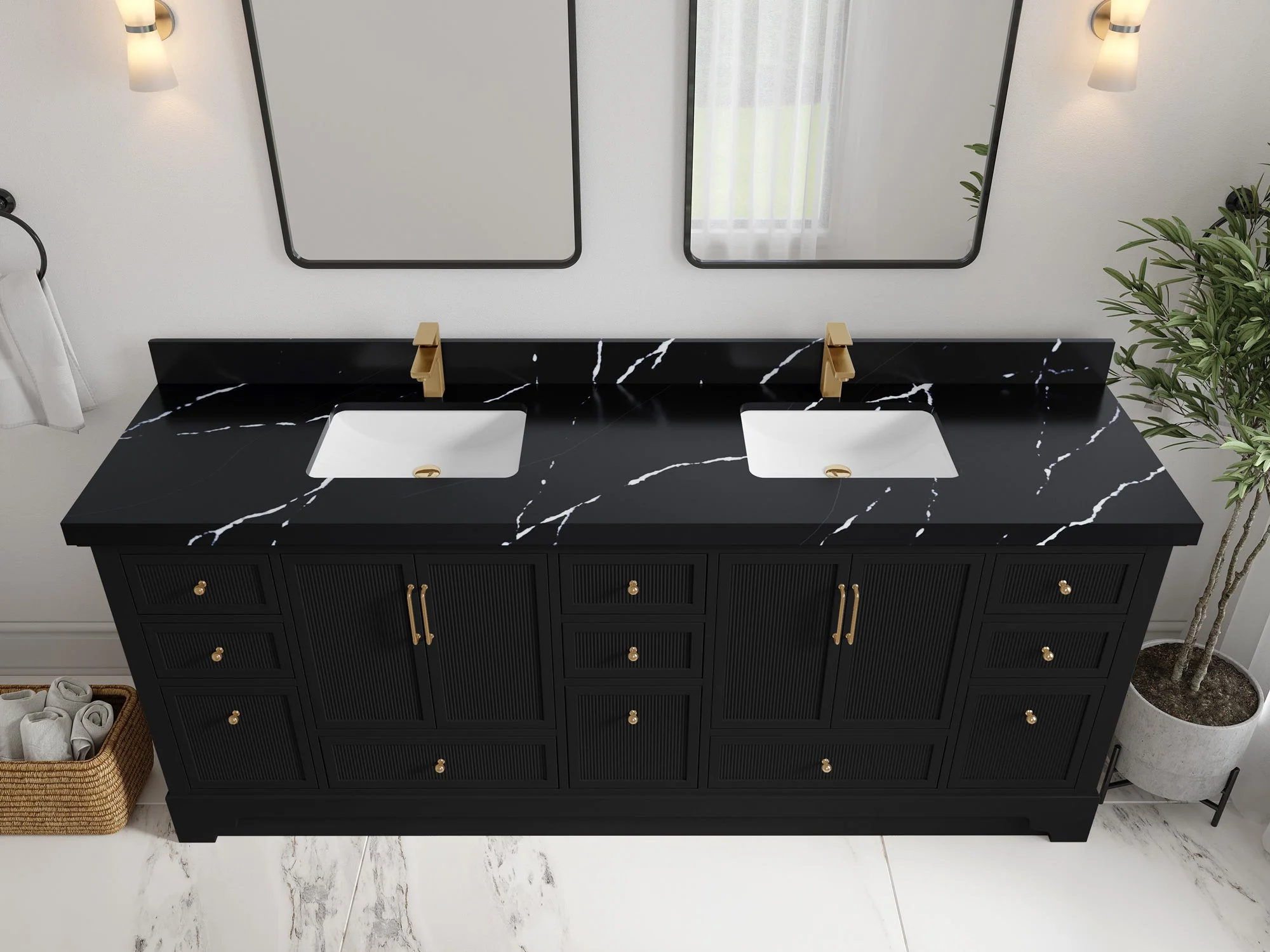 Alys 84 in. W x 22 in. D Double Sink Bathroom Vanity - Image 7