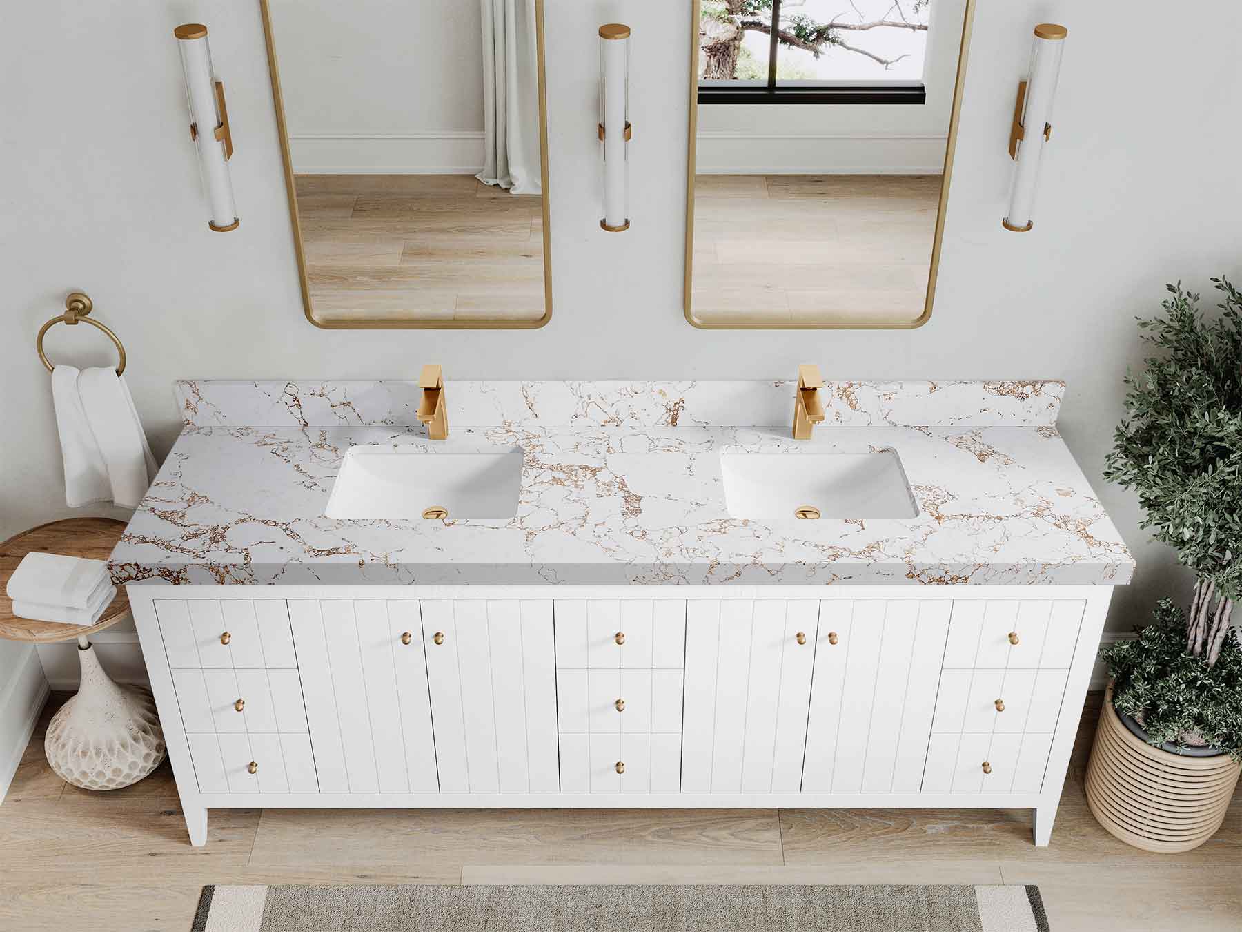Atlanta 84 in. W x 22 in. D Double Sink Bathroom Vanity - Image 11