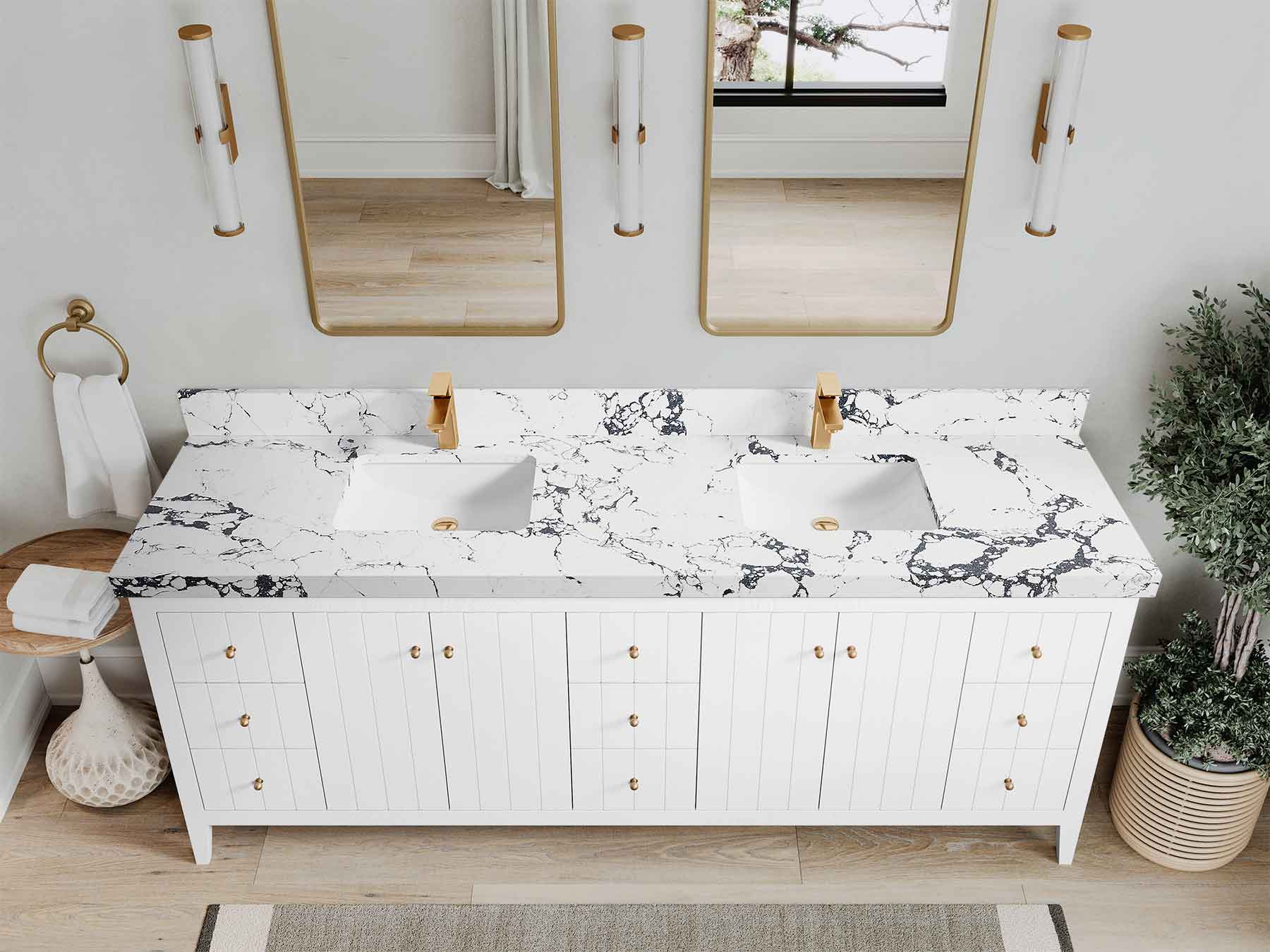 Atlanta 84 in. W x 22 in. D Double Sink Bathroom Vanity - Image 13
