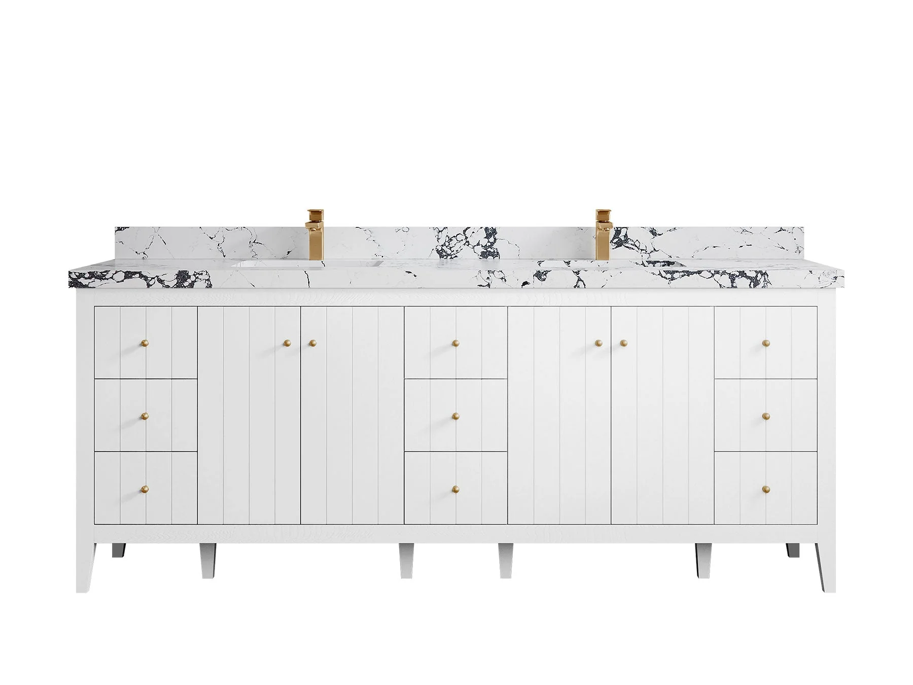 Atlanta 84 in. W x 22 in. D Double Sink Bathroom Vanity - Image 14