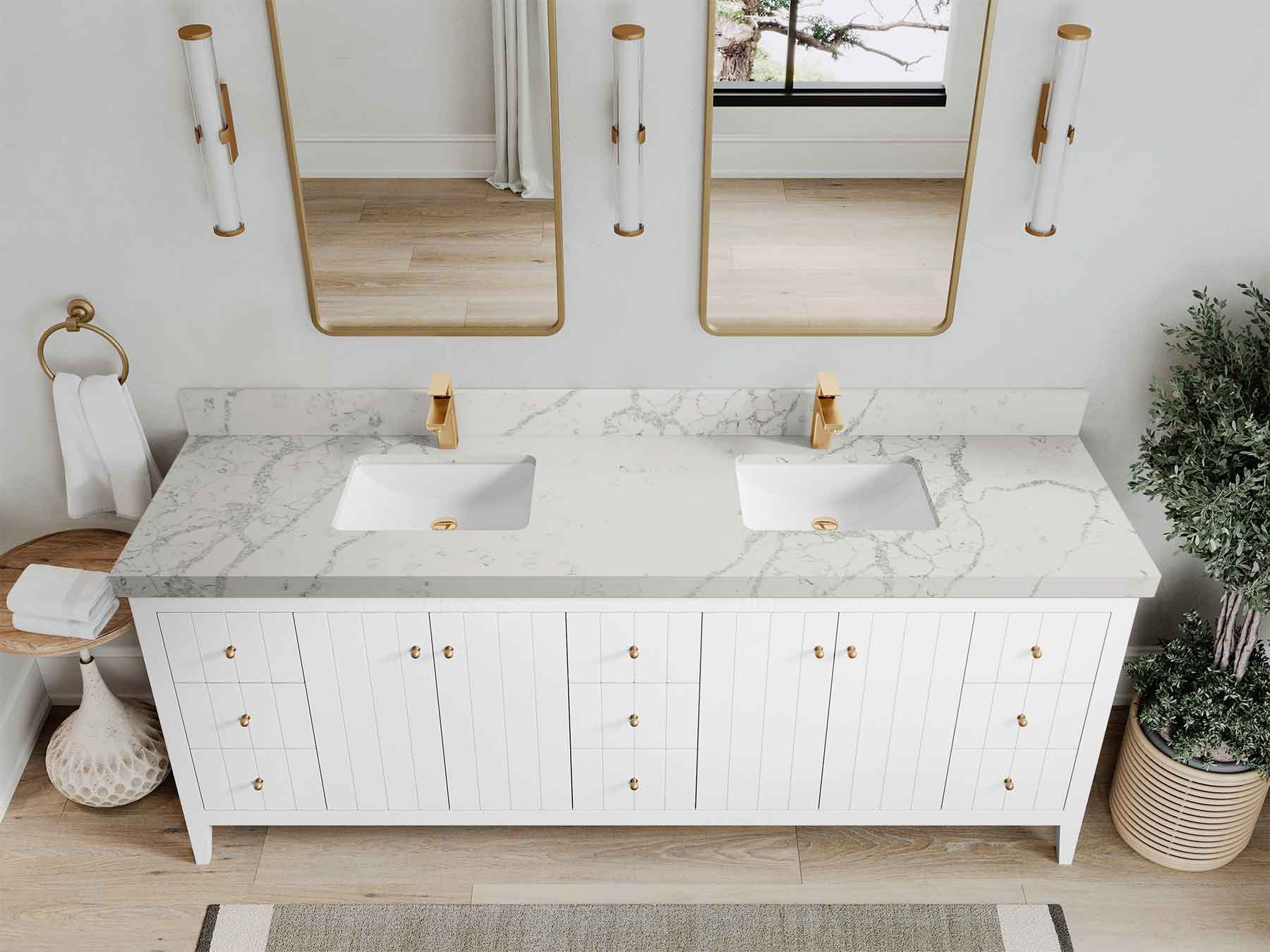 Atlanta 84 in. W x 22 in. D Double Sink Bathroom Vanity - Image 15