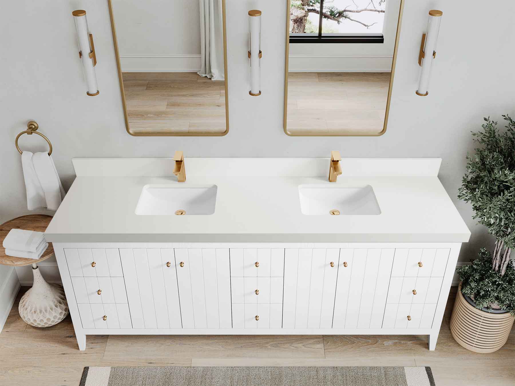 Atlanta 84 in. W x 22 in. D Double Sink Bathroom Vanity - Image 17