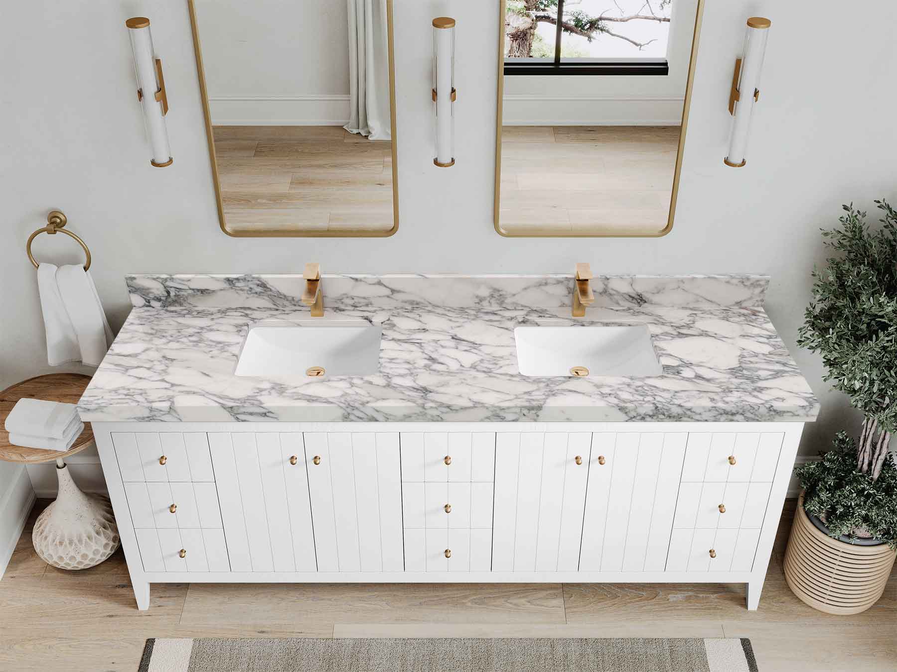Atlanta 84 in. W x 22 in. D Double Sink Bathroom Vanity - Image 19