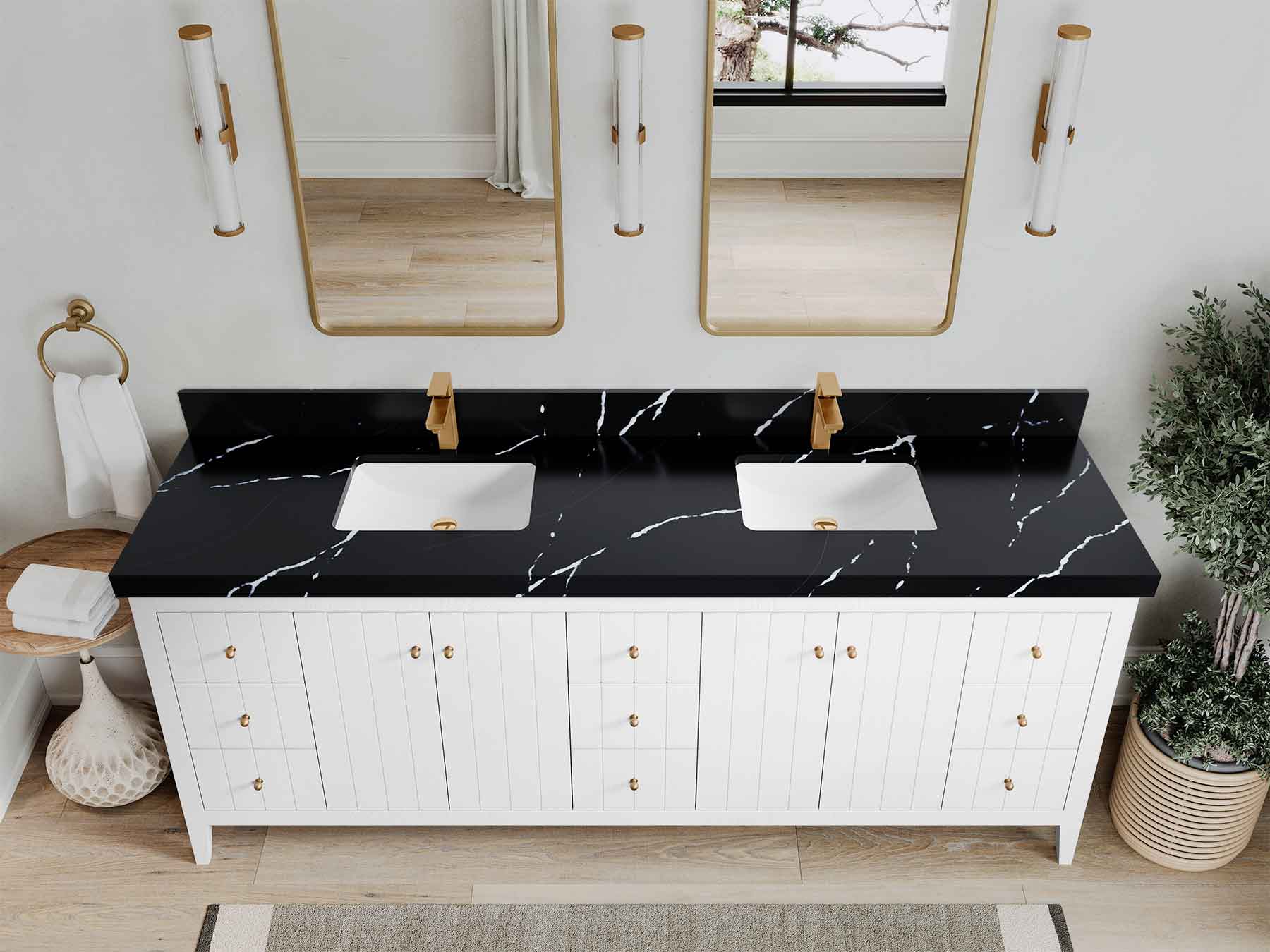 Atlanta 84 in. W x 22 in. D Double Sink Bathroom Vanity - Image 21