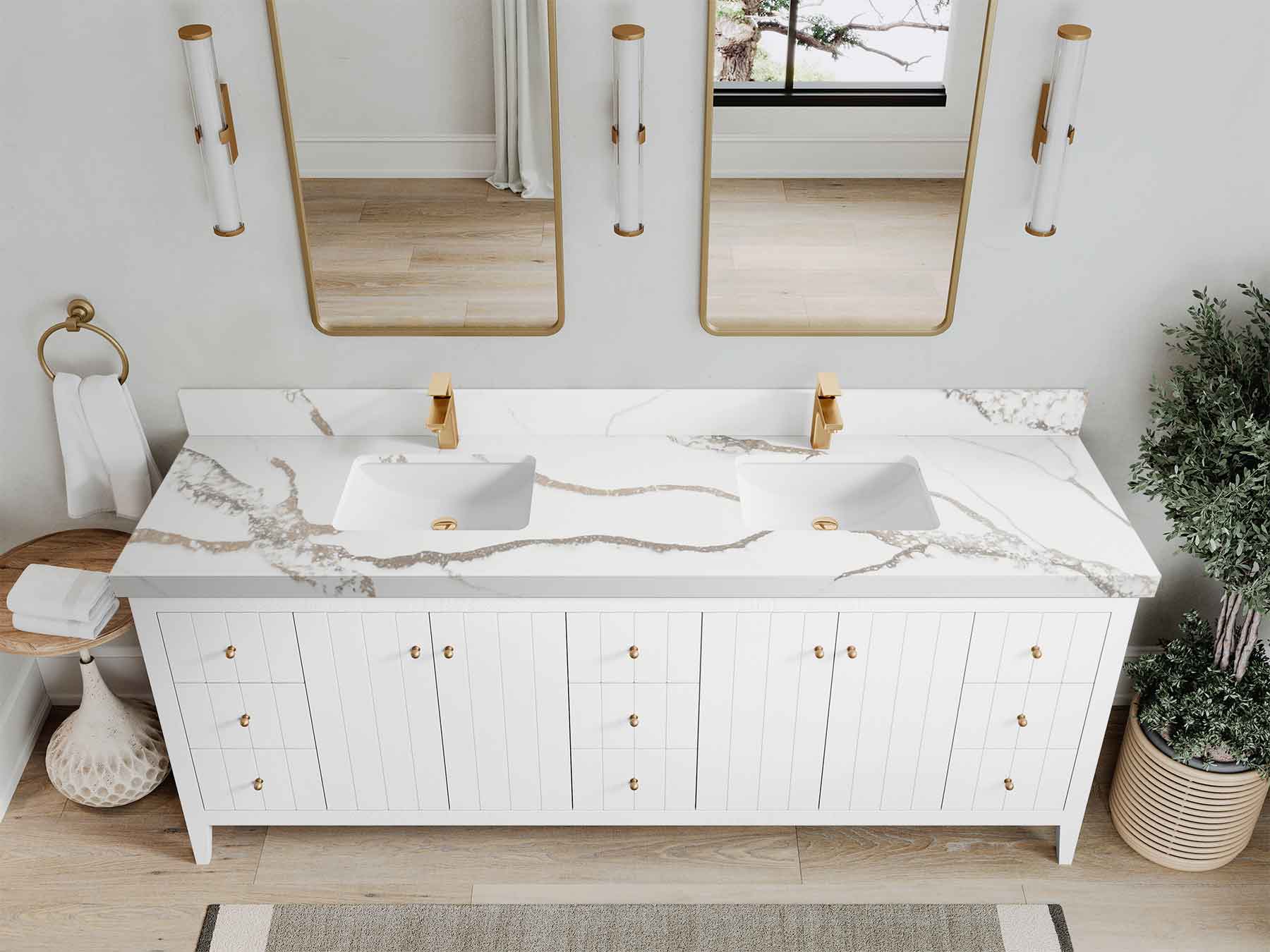 Atlanta 84 in. W x 22 in. D Double Sink Bathroom Vanity - Image 23