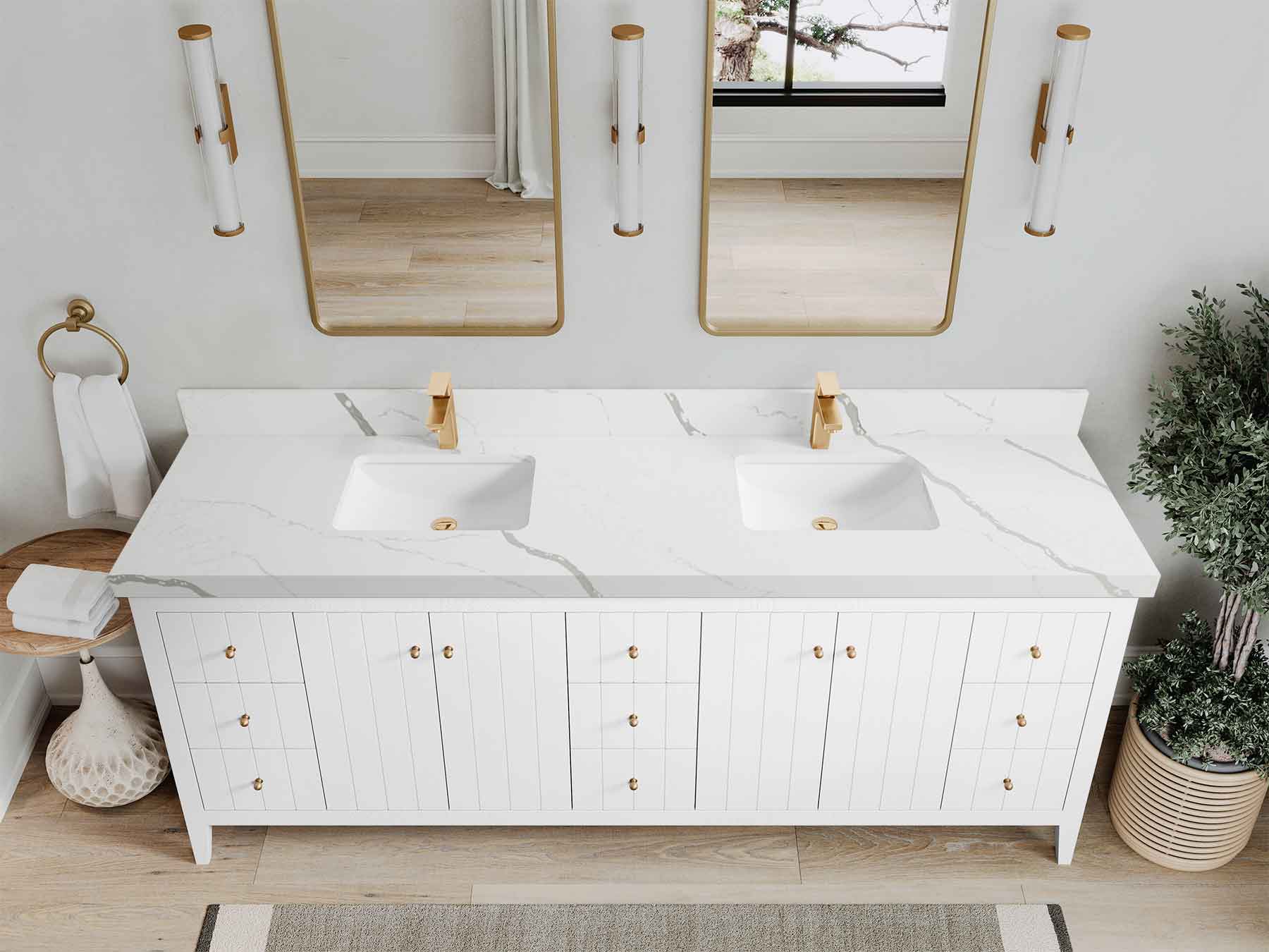 Atlanta 84 in. W x 22 in. D Double Sink Bathroom Vanity - Image 25