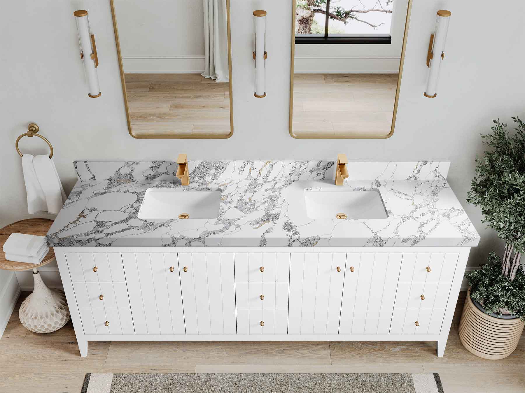 Atlanta 84 in. W x 22 in. D Double Sink Bathroom Vanity - Image 29